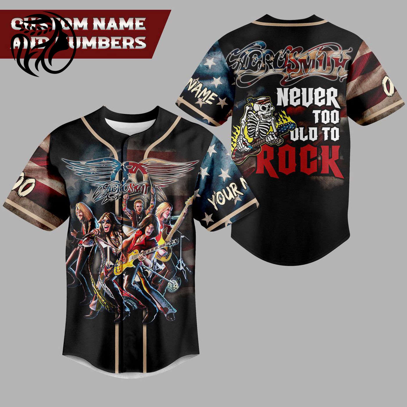 Aerosmith Baseball Jersey For Men Women And Kids Gift