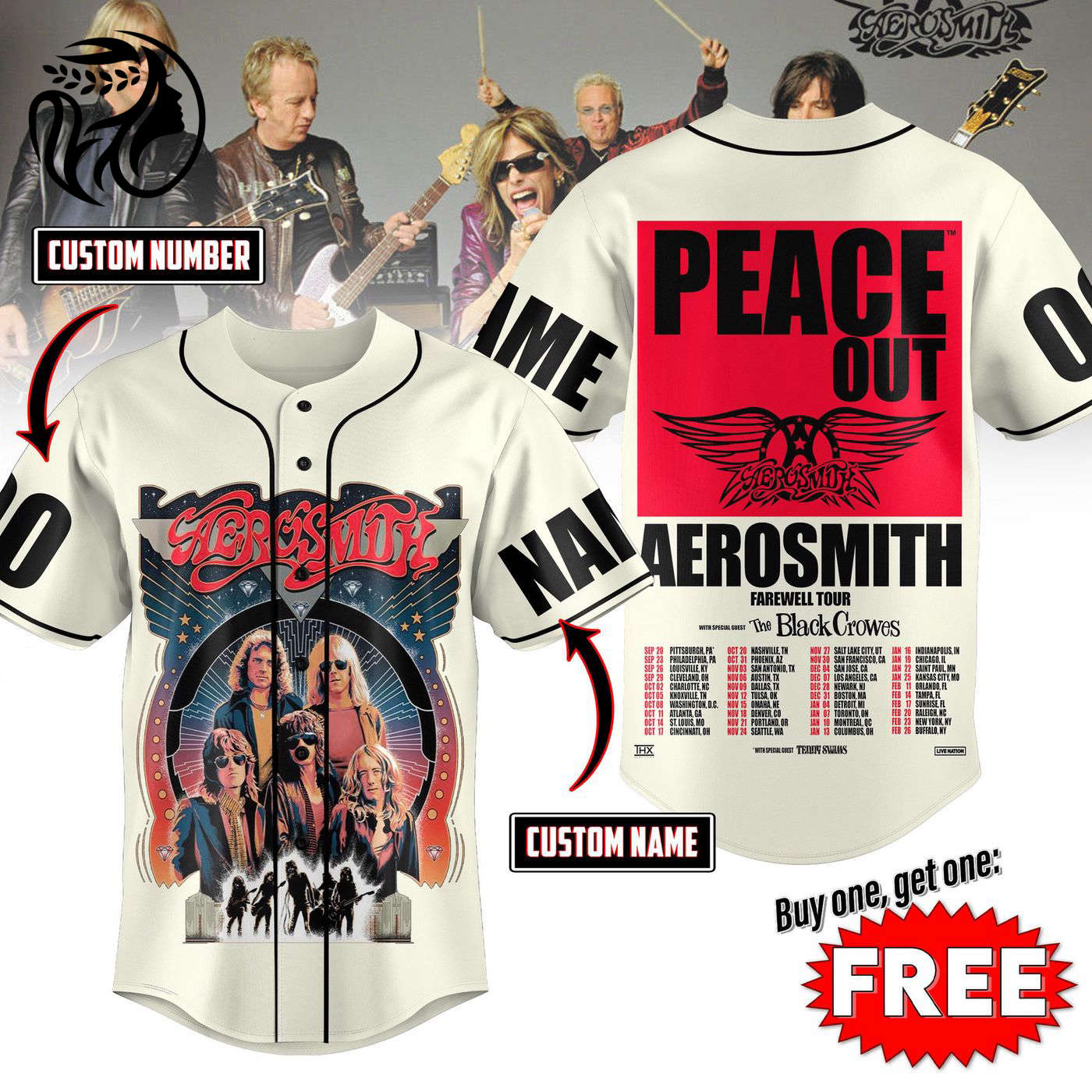 Aerosmith Baseball Jersey For Men Women And Kids Gift