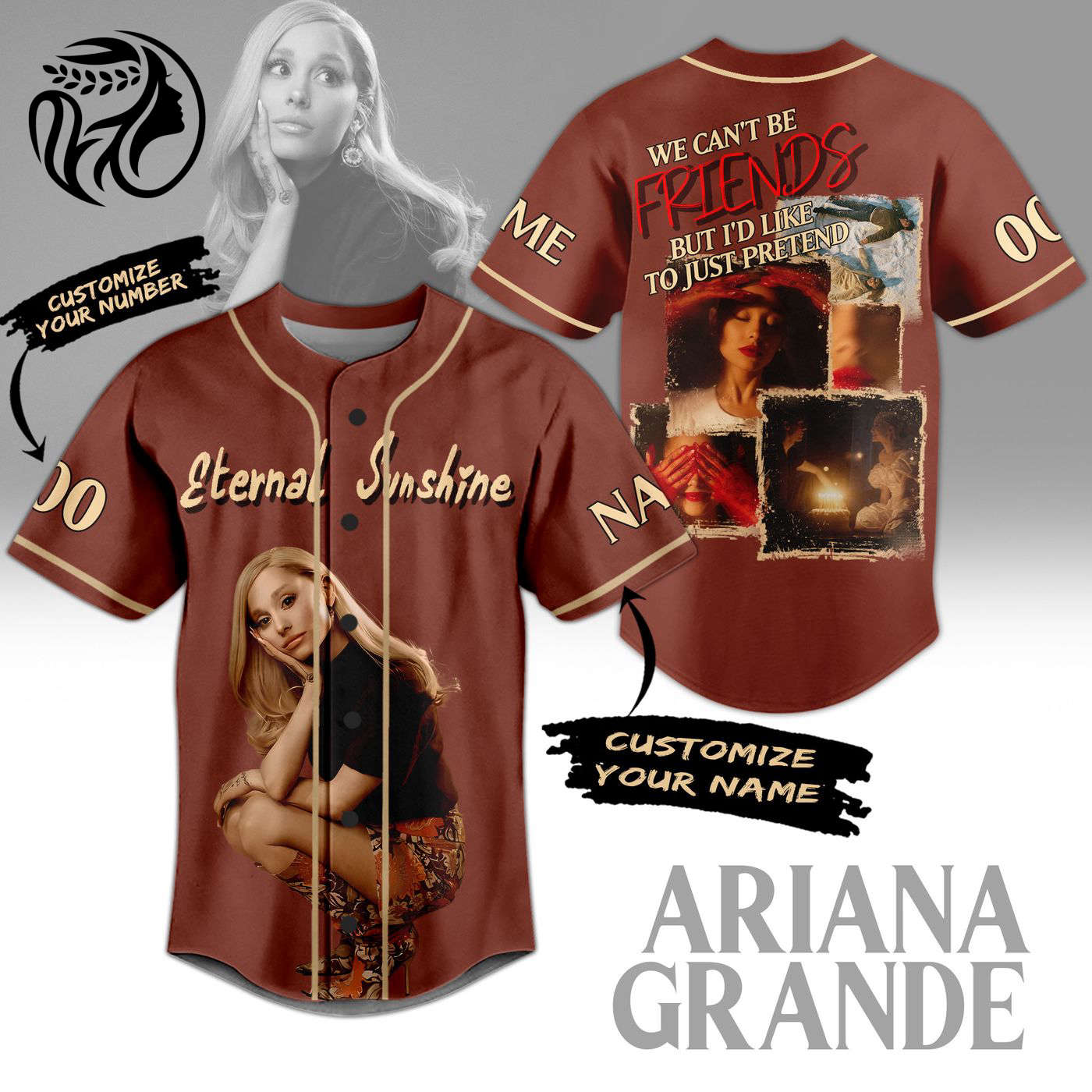 Ariana Grande Baseball Jersey For Men Women And Kids Gift