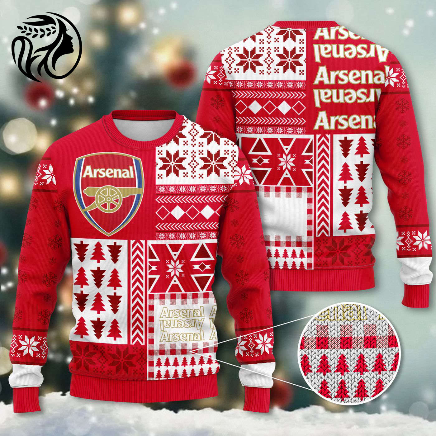 Arsenal 3D Ugly Sweater  – Gift for Women –  – Gift for Women for Men Women Christmas Day
