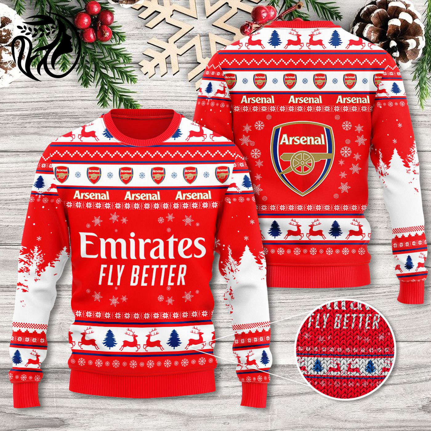 Arsenal 3D Ugly Sweater  – Gift for Women –  – Gift for Women for Men Women Christmas Day