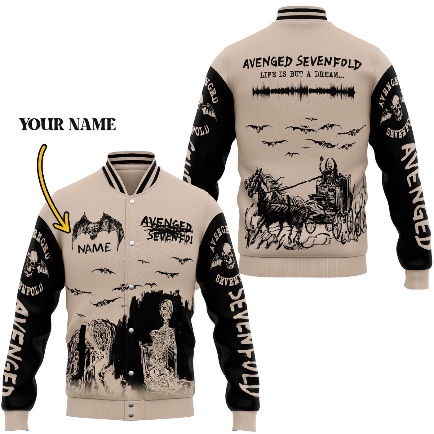 Avenged Sevenfold New Premium Baseball Jacket Gift For Fan Avenged Sevenfold New Premium Baseball Jacket Gift For Fan