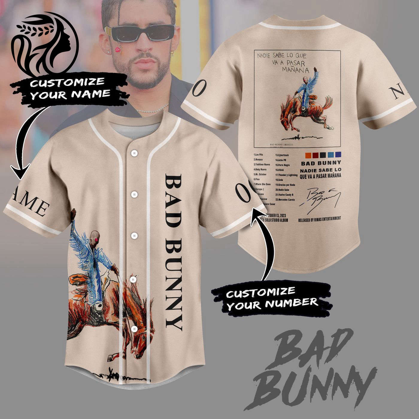 Bad Bunny Baseball Jersey For Men Women And Kids Gift
