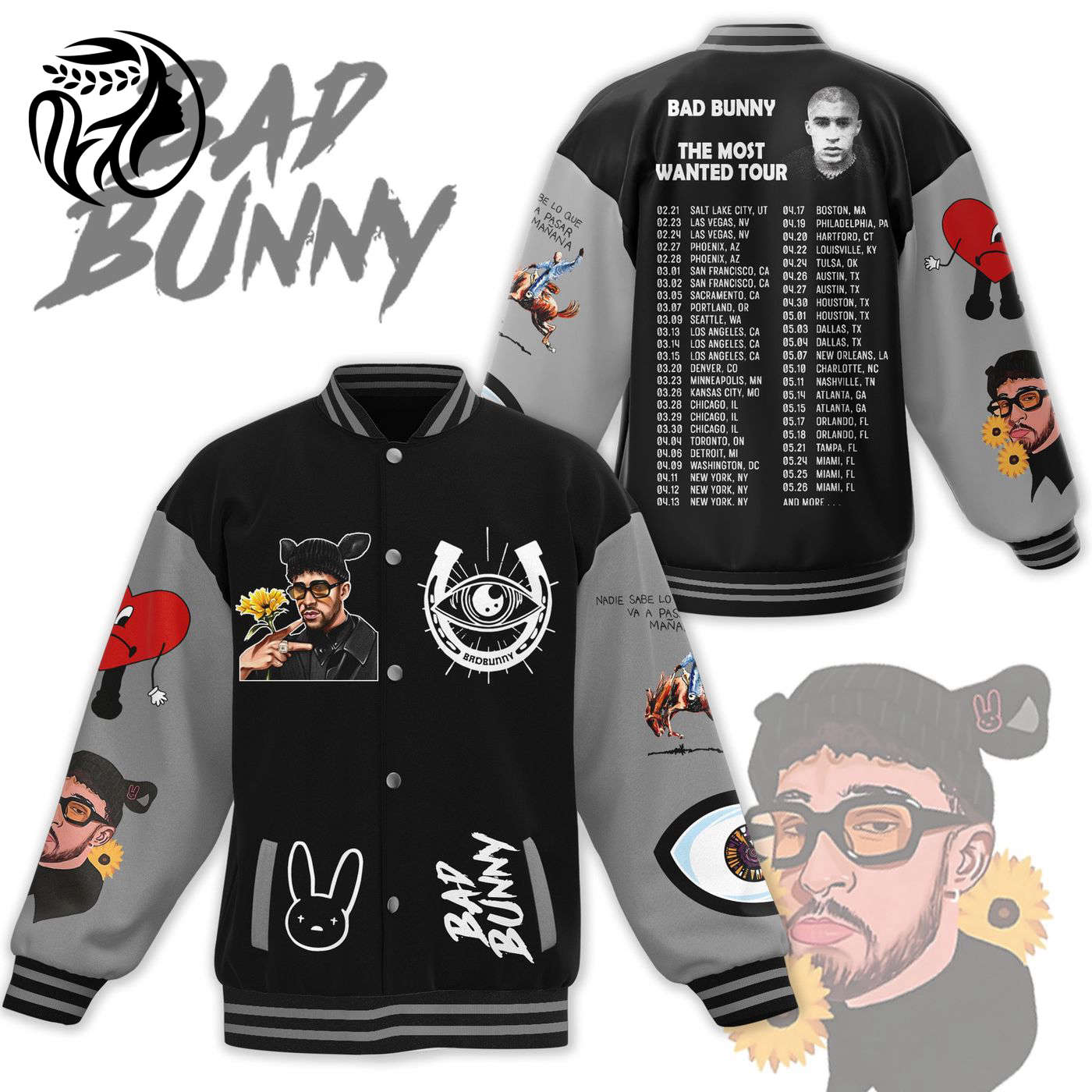 Bad Bunny New Premium Baseball Jacket Gift For Fan