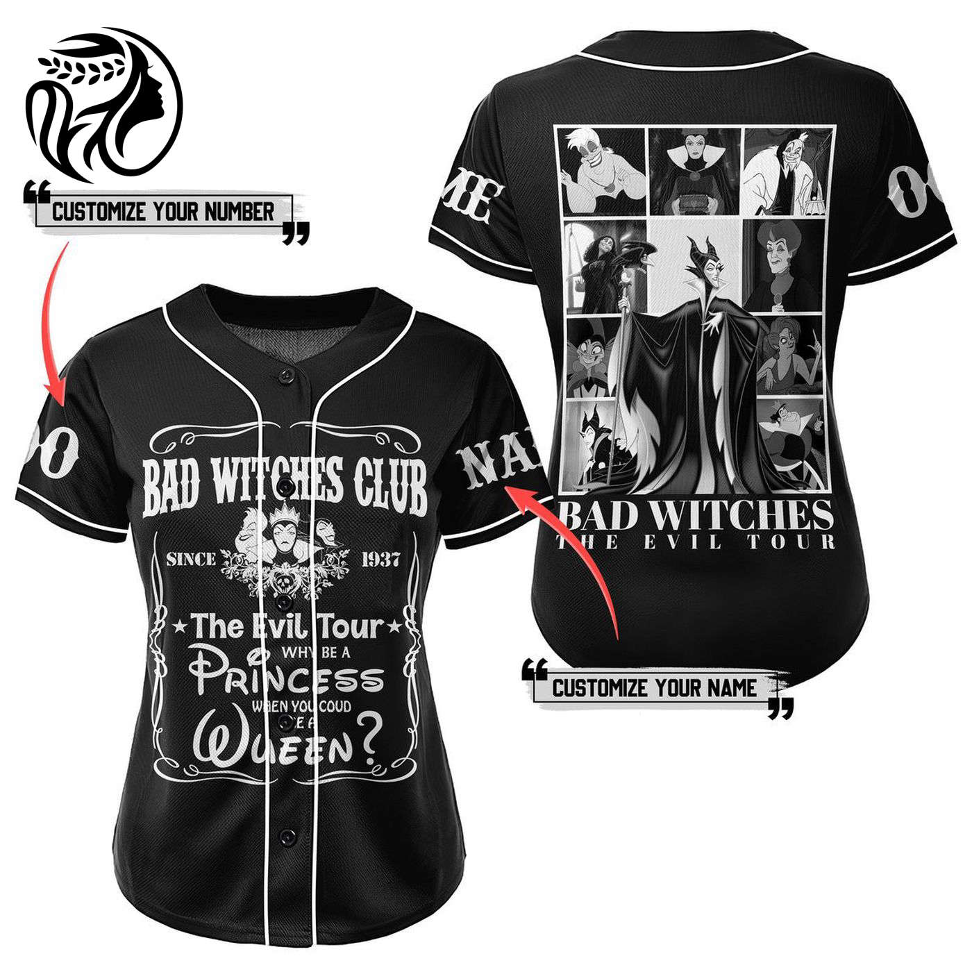 Bad Witches Club Baseball Jersey For Men Women And Kids Gift