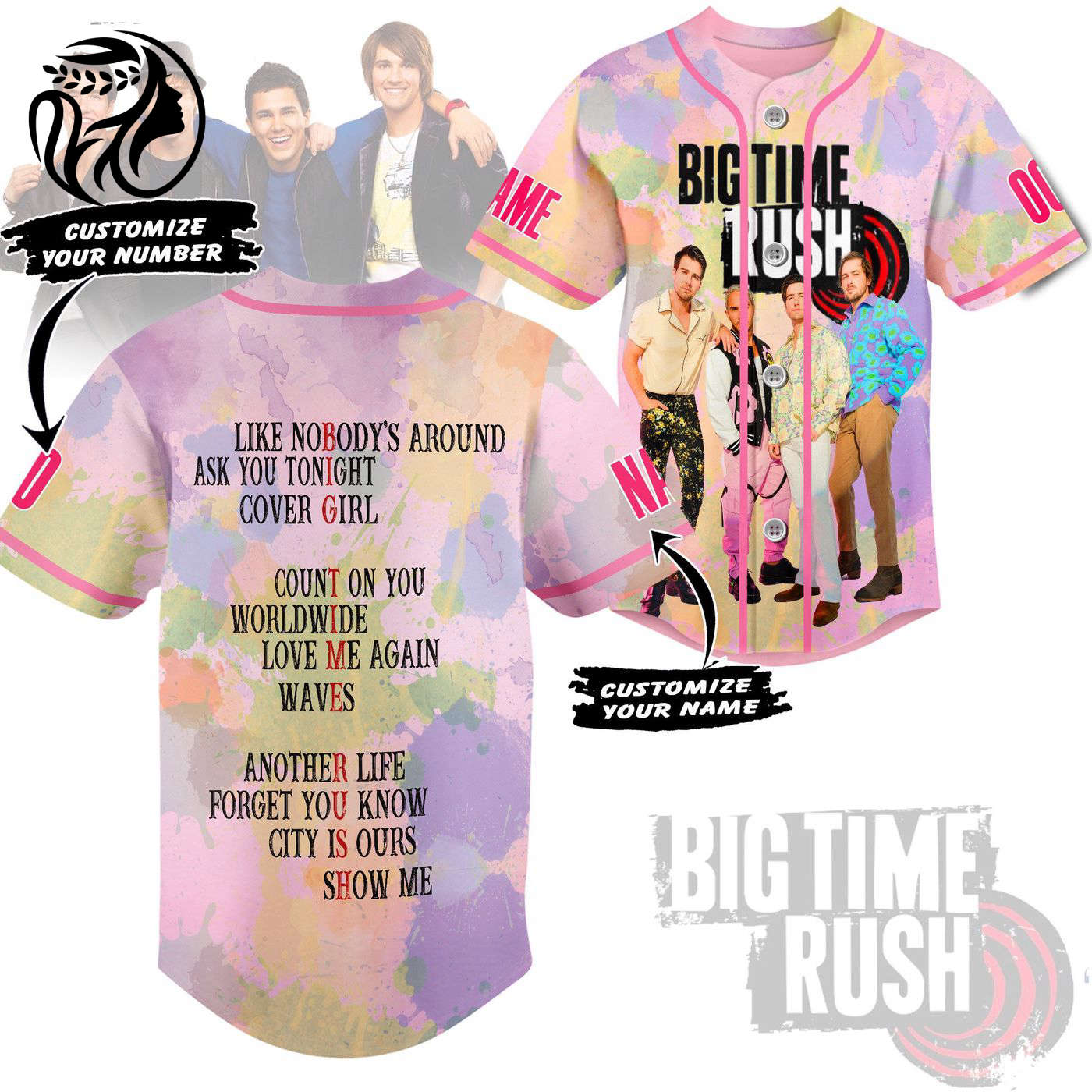 Big Time Rush Baseball Jersey For Men Women And Kids Gift