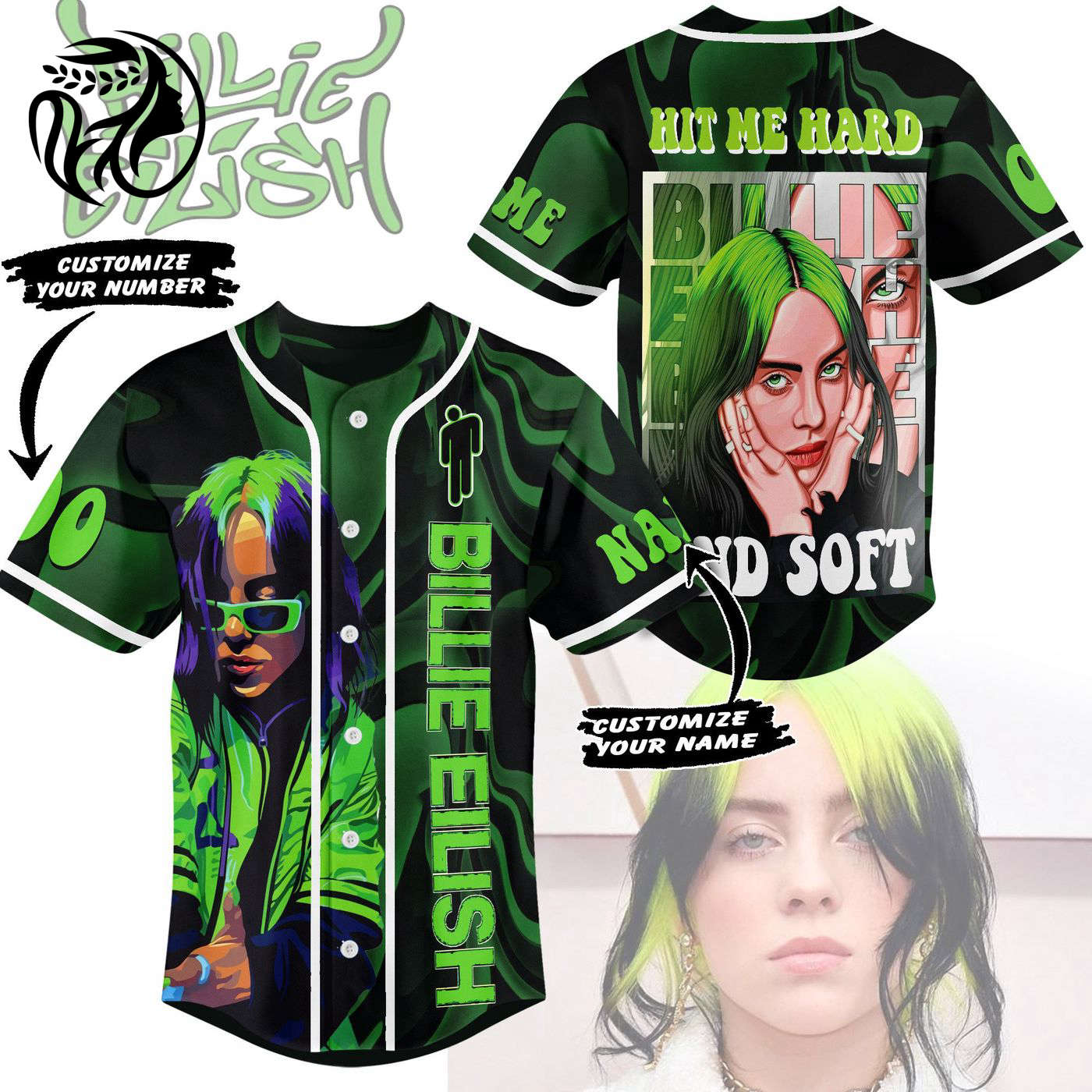 Billie Eilish Baseball Jersey For Men Women And Kids Gift