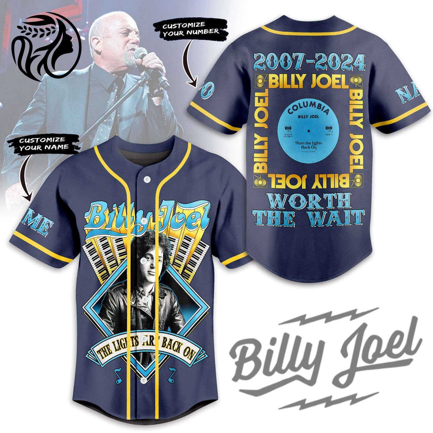 Billy Joel Baseball Jersey For Men Women And Kids Gift