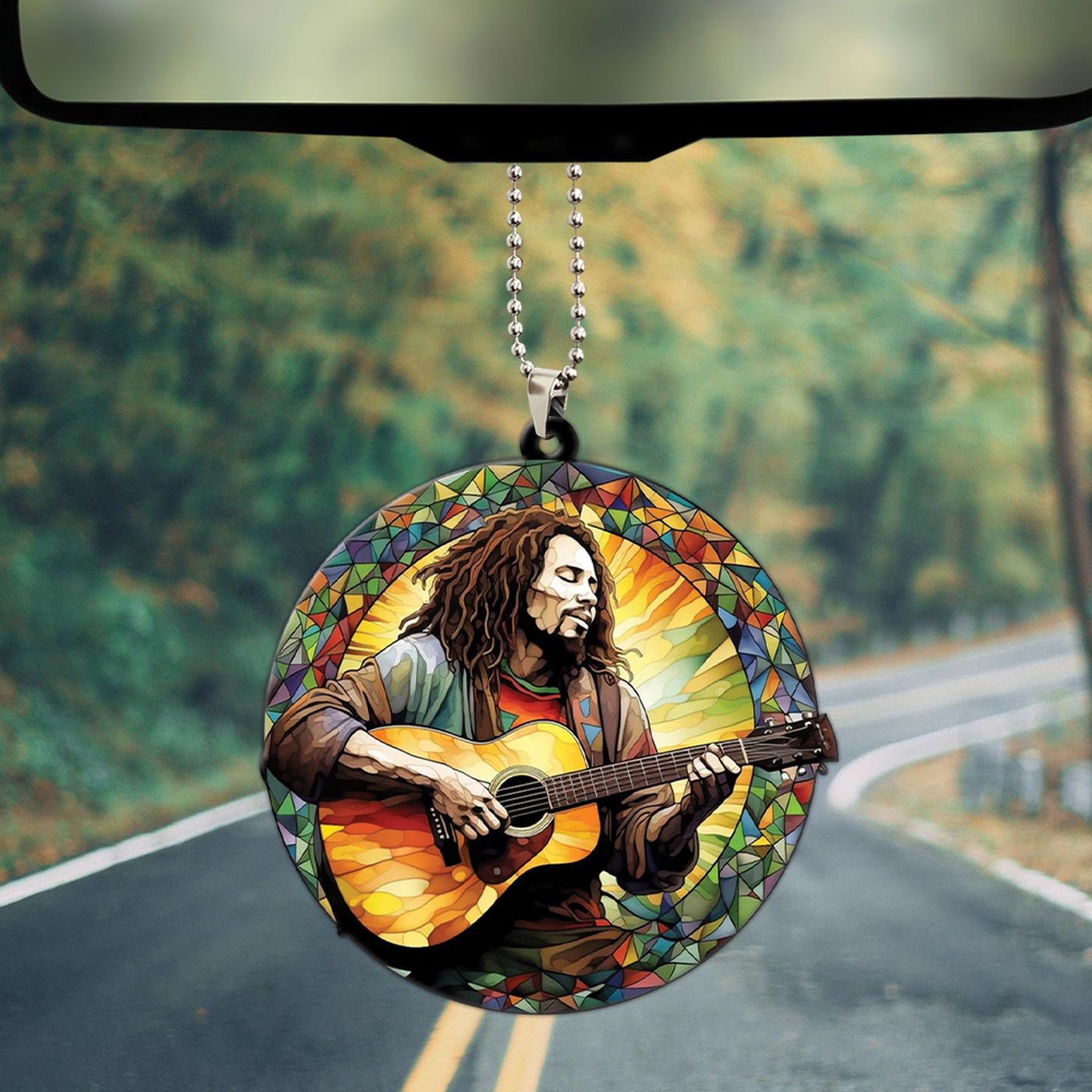 Bob Marley Custom Shape 2-sided Acrylic Car Ornament.1