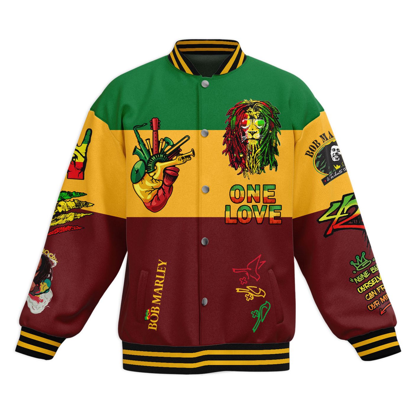 Bob Marley New Premium Baseball Jacket Gift For Fan Bob Marley New Premium Baseball Jacket Gift For Fan