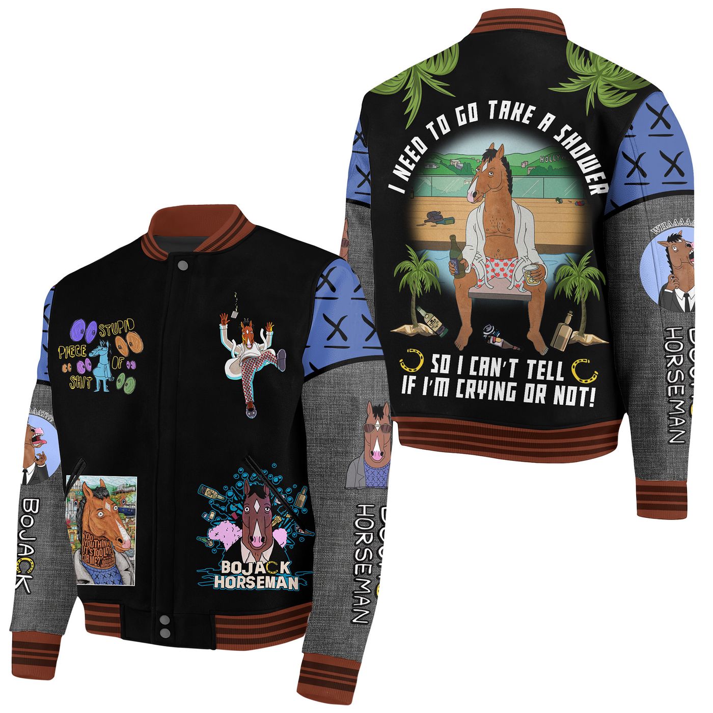 BoJack Horseman New Premium Baseball Jacket Gift For Fan BoJack Horseman New Premium Baseball Jacket Gift For Fan