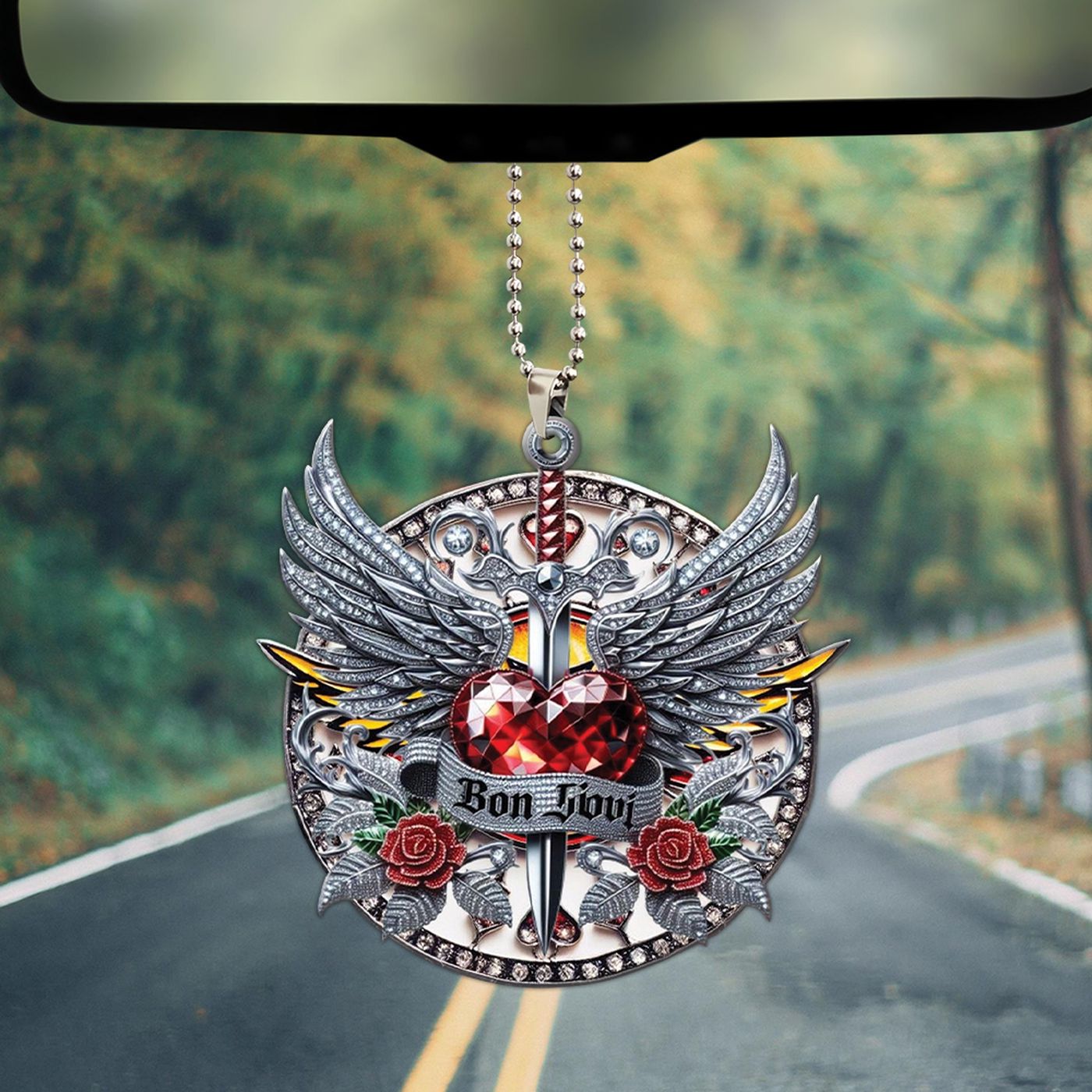 Bon Jovi Custom Shape-sided Acrylic Car Ornament