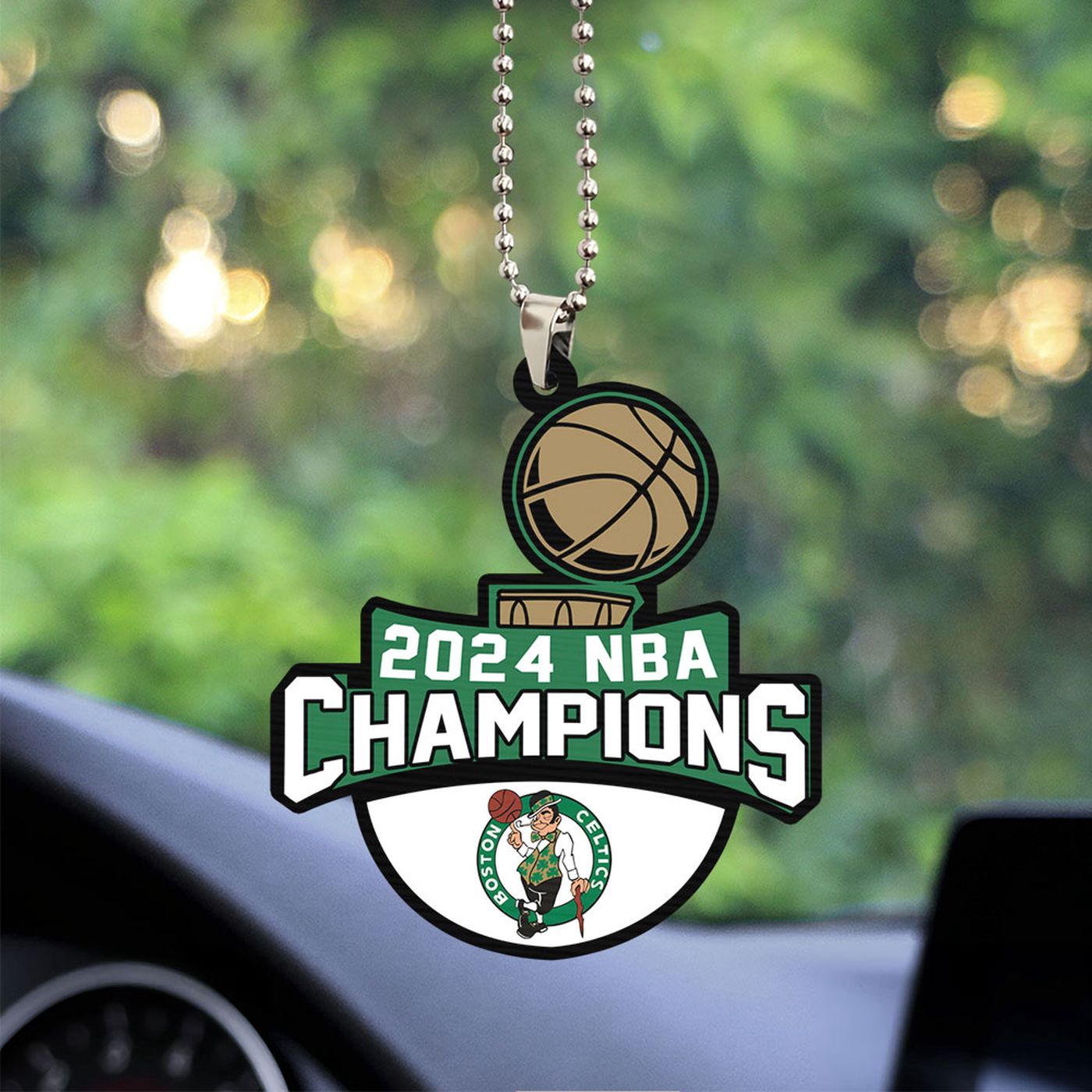 Boston Celtics Custom Shape 2-sided Acrylic Car Ornament
