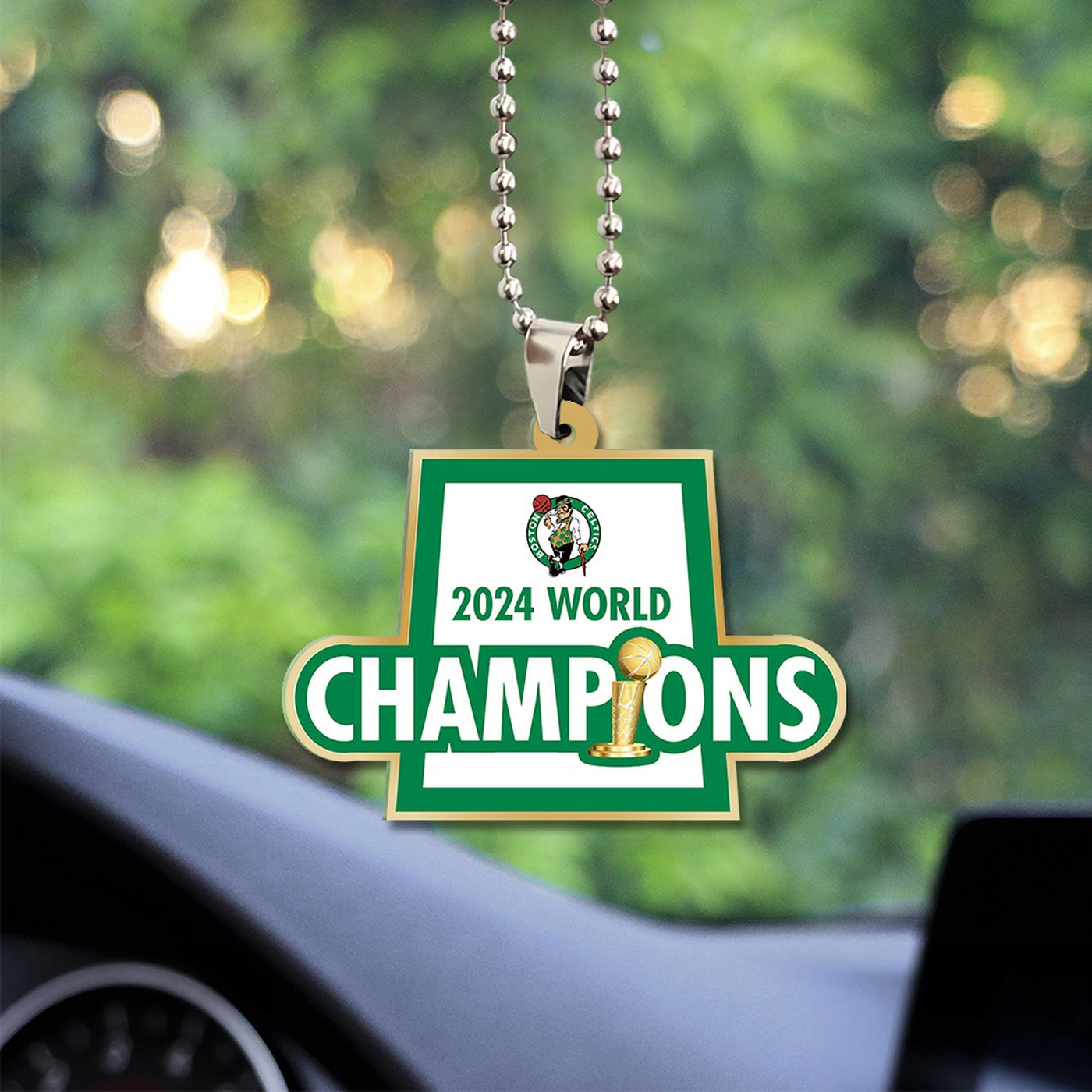 Boston Celtics Custom Shape 2-sided Acrylic Car Ornament