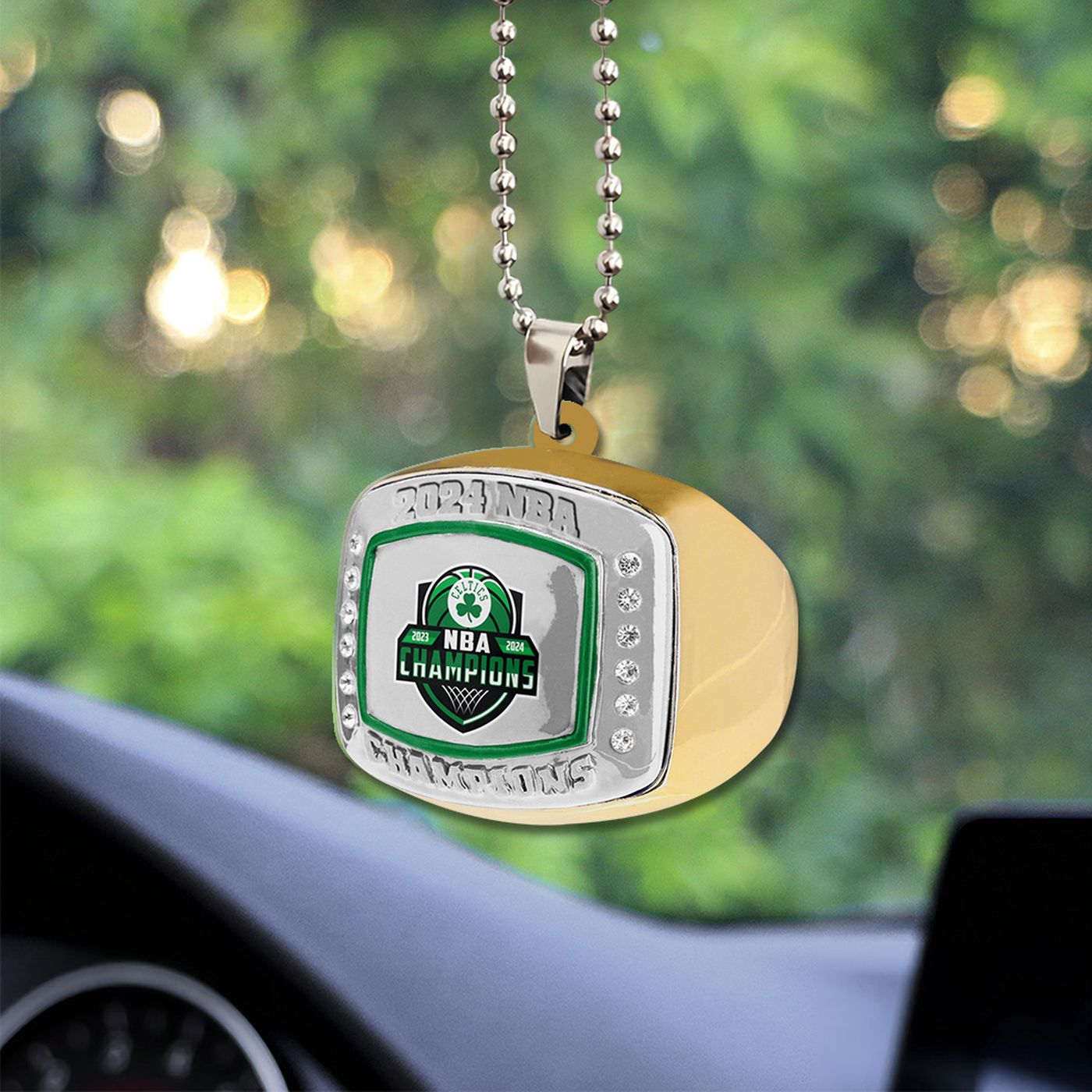 Boston Celtics Custom Shape 2-sided Acrylic Car Ornament
