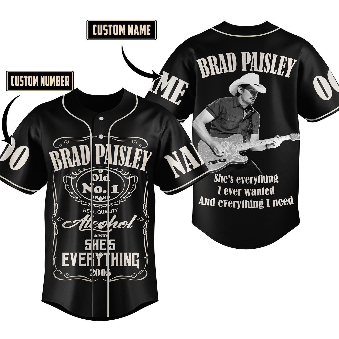 Brad Paisley Baseball Jersey For Men Women And Kids Gift