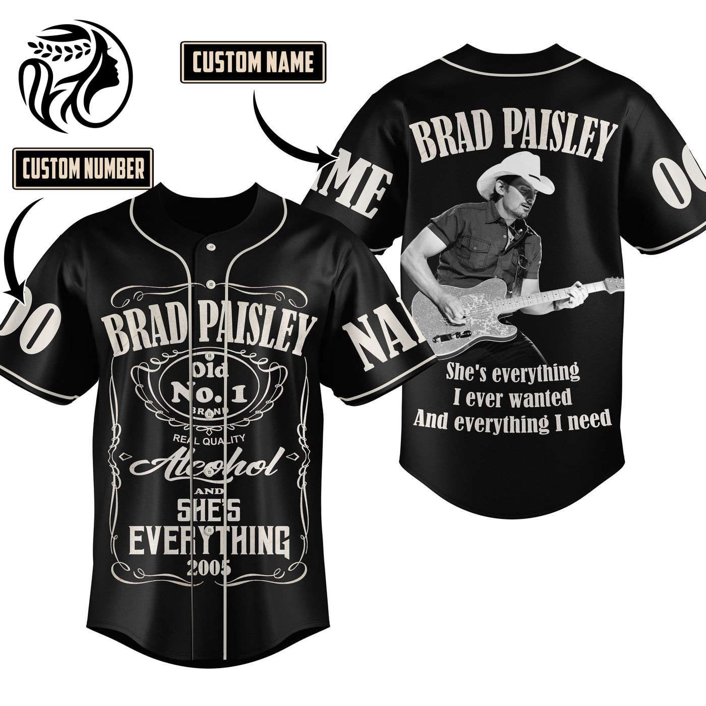 Brad Paisley Baseball Jersey For Men Women And Kids Gift