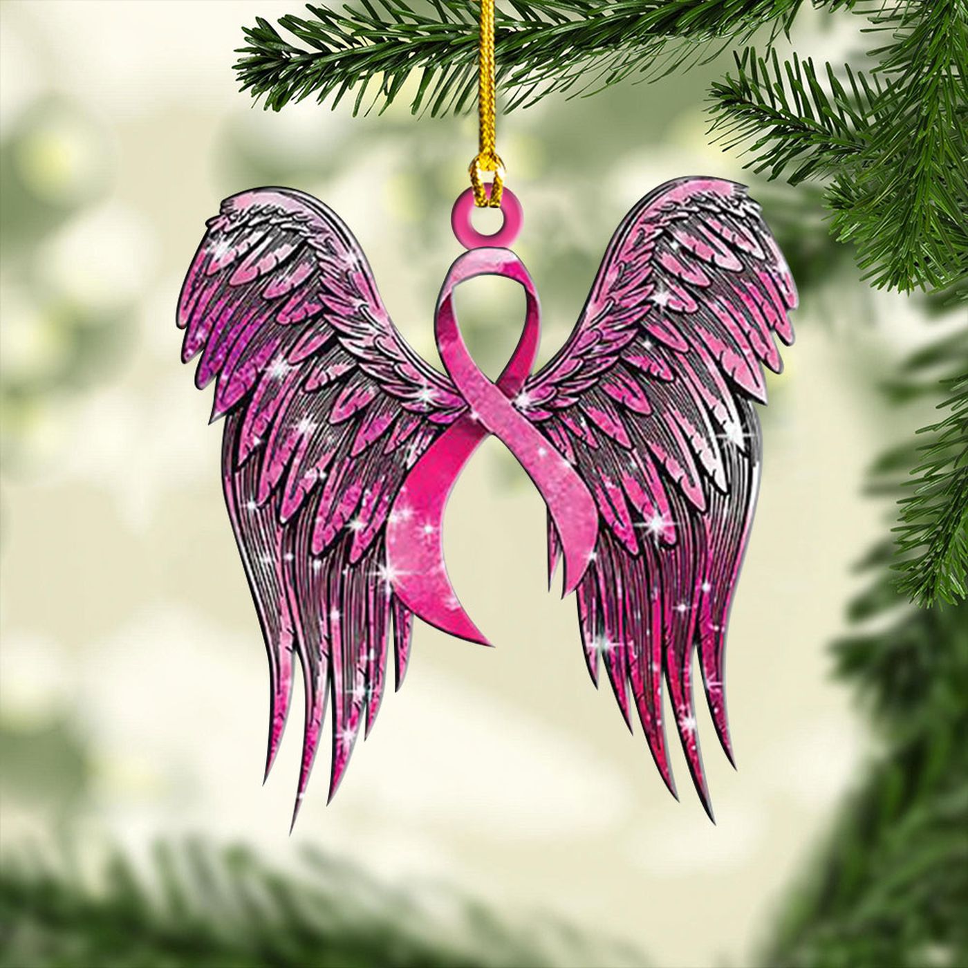 Breast Cancer Awareness Custom Shape 2-sided Acrylic Ornament Gift