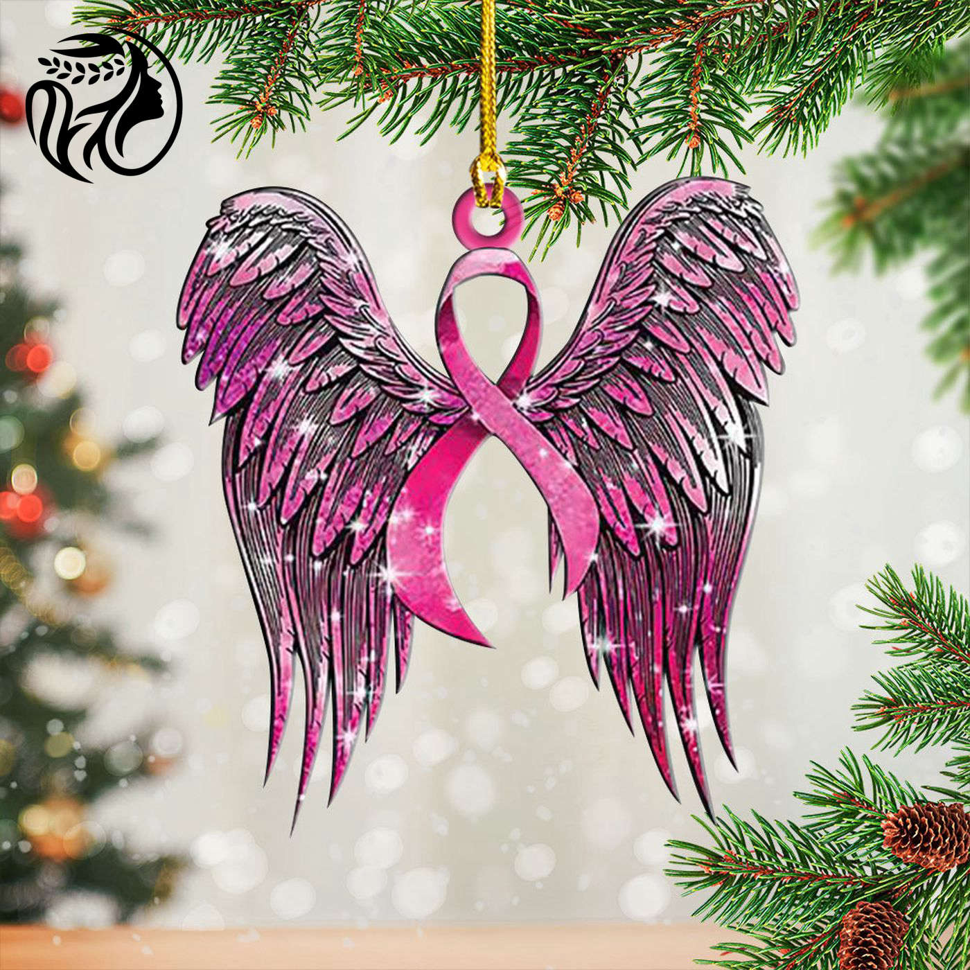 Breast Cancer Awareness Custom Shape 2-sided Acrylic Ornament Gift
