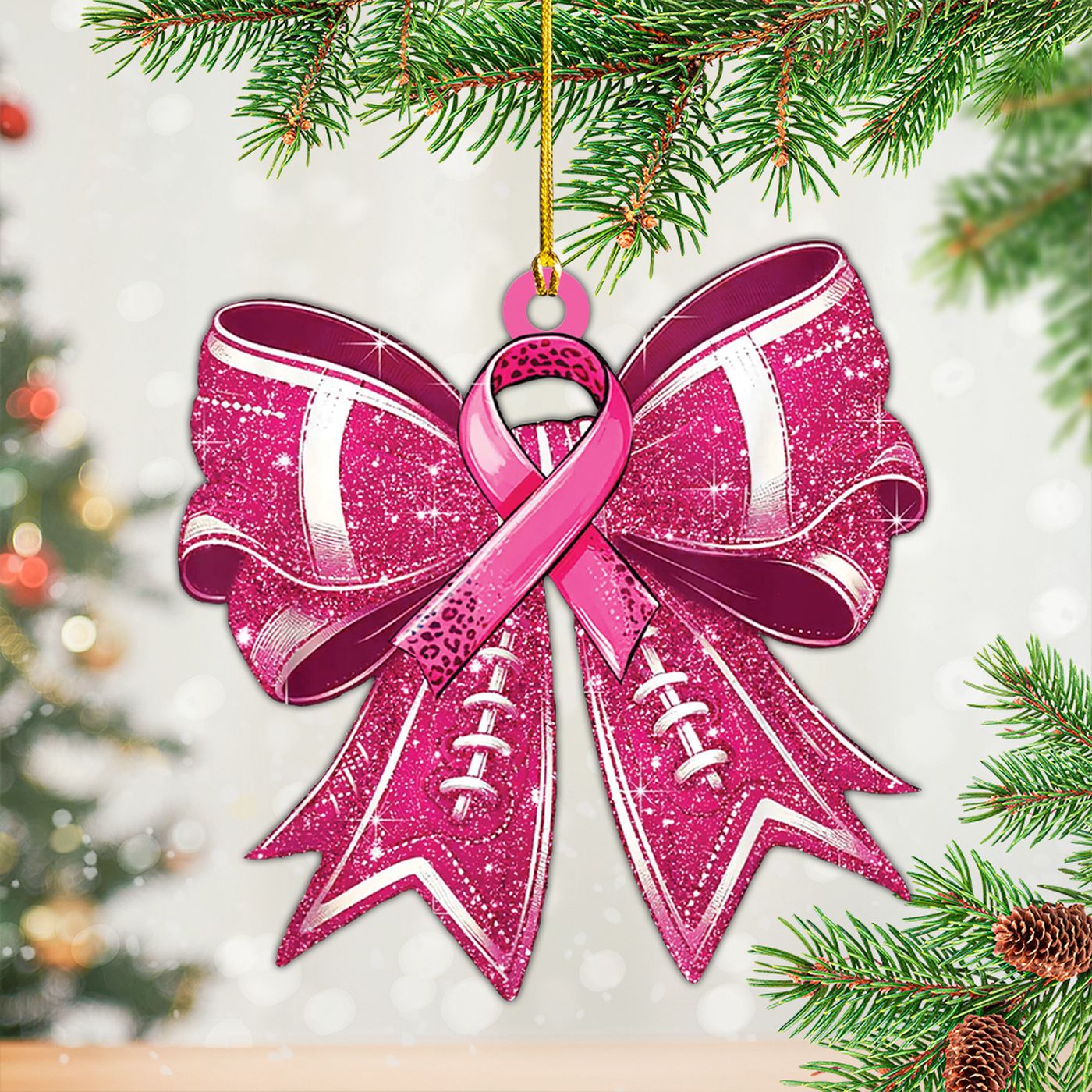Breast Cancer Awareness Custom Shape 2-sided Acrylic Ornament