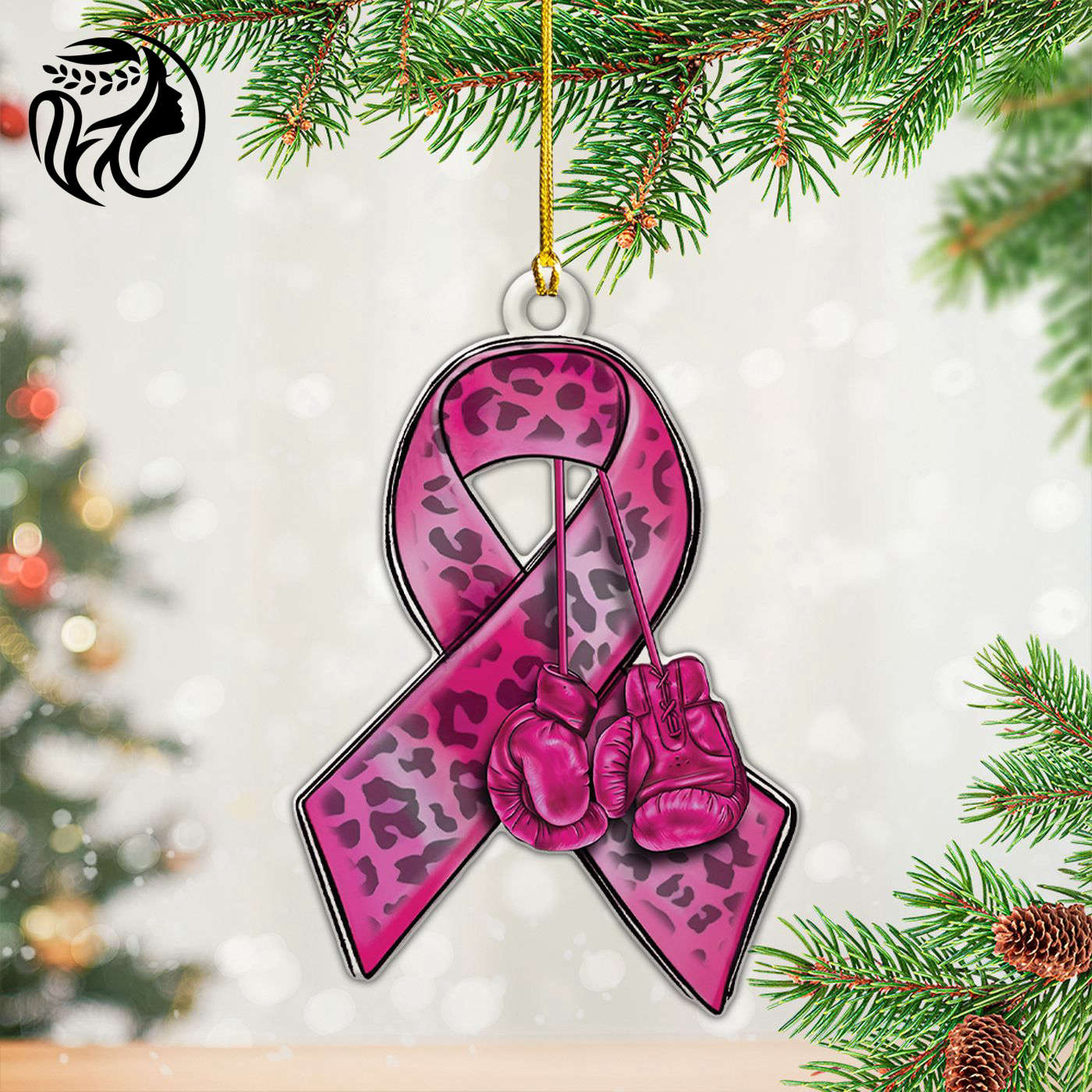 Breast Cancer Awareness Custom Shape Clear 1-sided Acrylic Ornament Gift