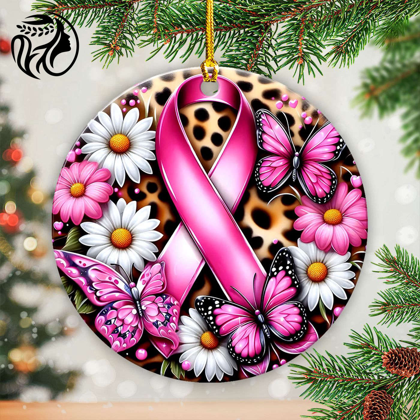 Breast Cancer Awareness Fixed Shape 2-sided Acrylic Ornament Gift