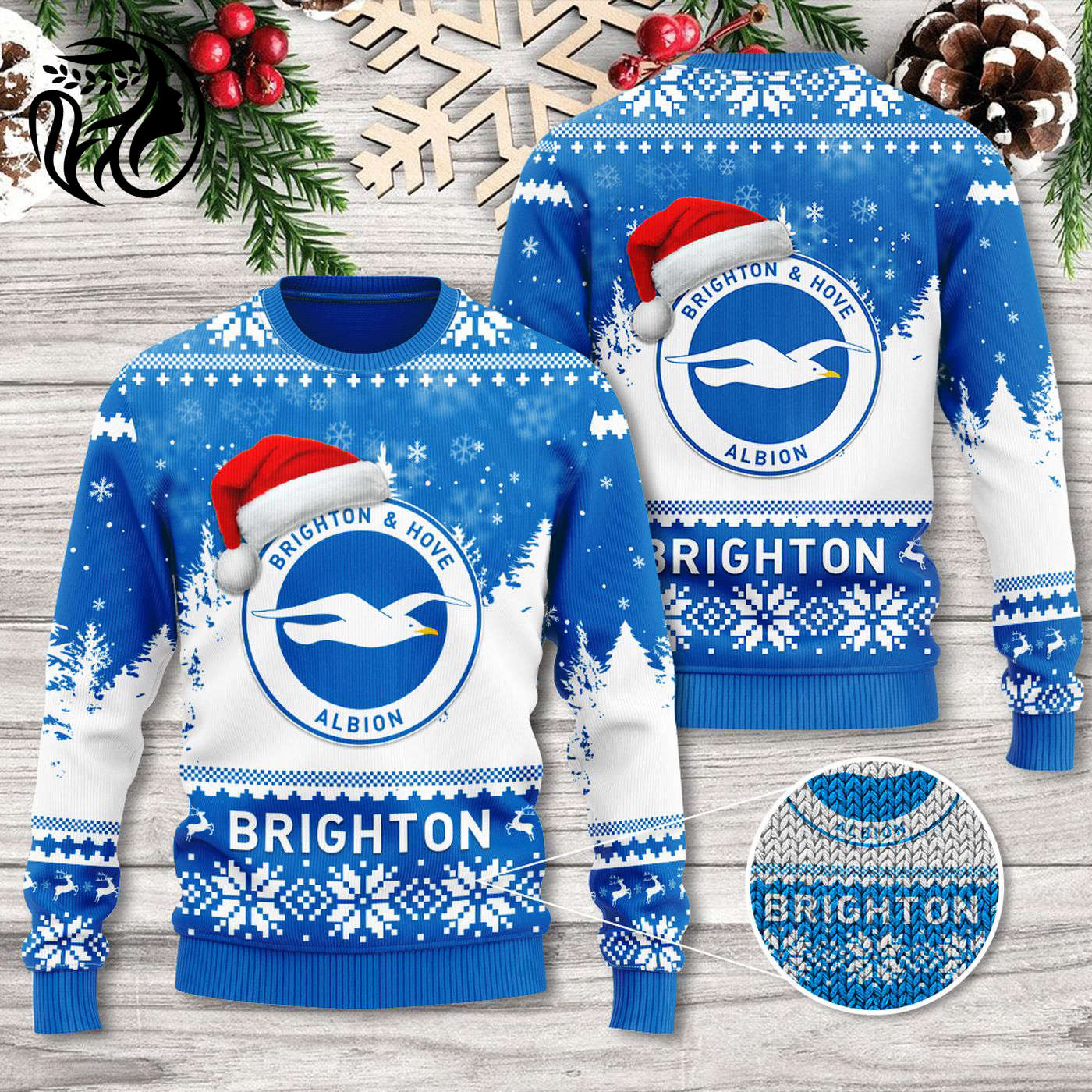Brighton & Hove Albion FC 3D Ugly Sweater  – Gift for Women –  – Gift for Women for Men Women Christmas Day