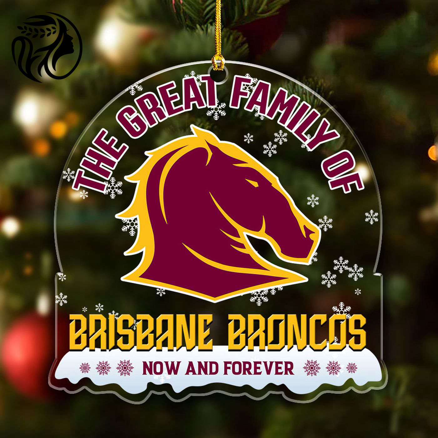 Brisbane Broncos Custom Shape Clear 1-sided Acrylic Ornament Gift