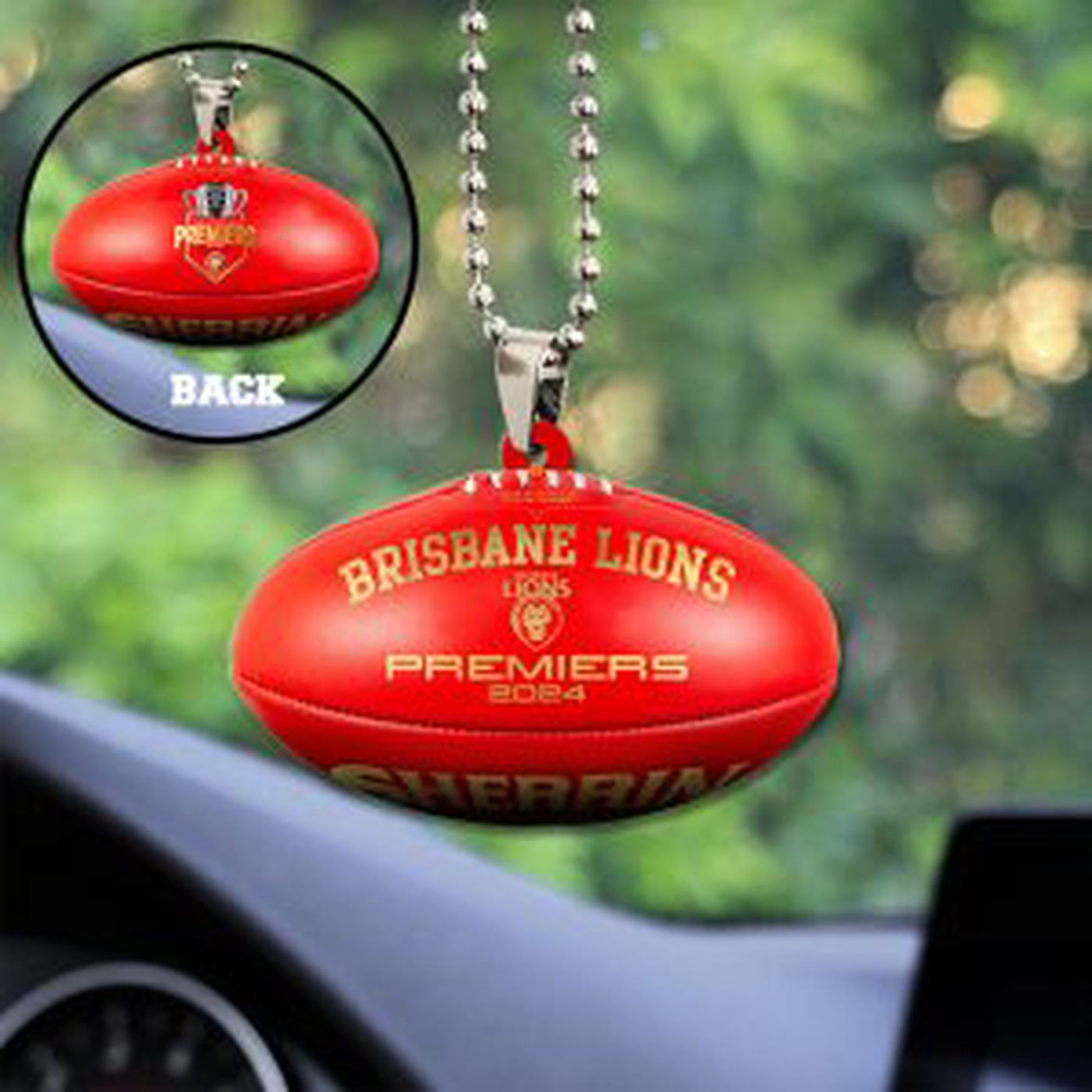 Brisbane Lions Custom Shape 2-sided Acrylic Car Ornament