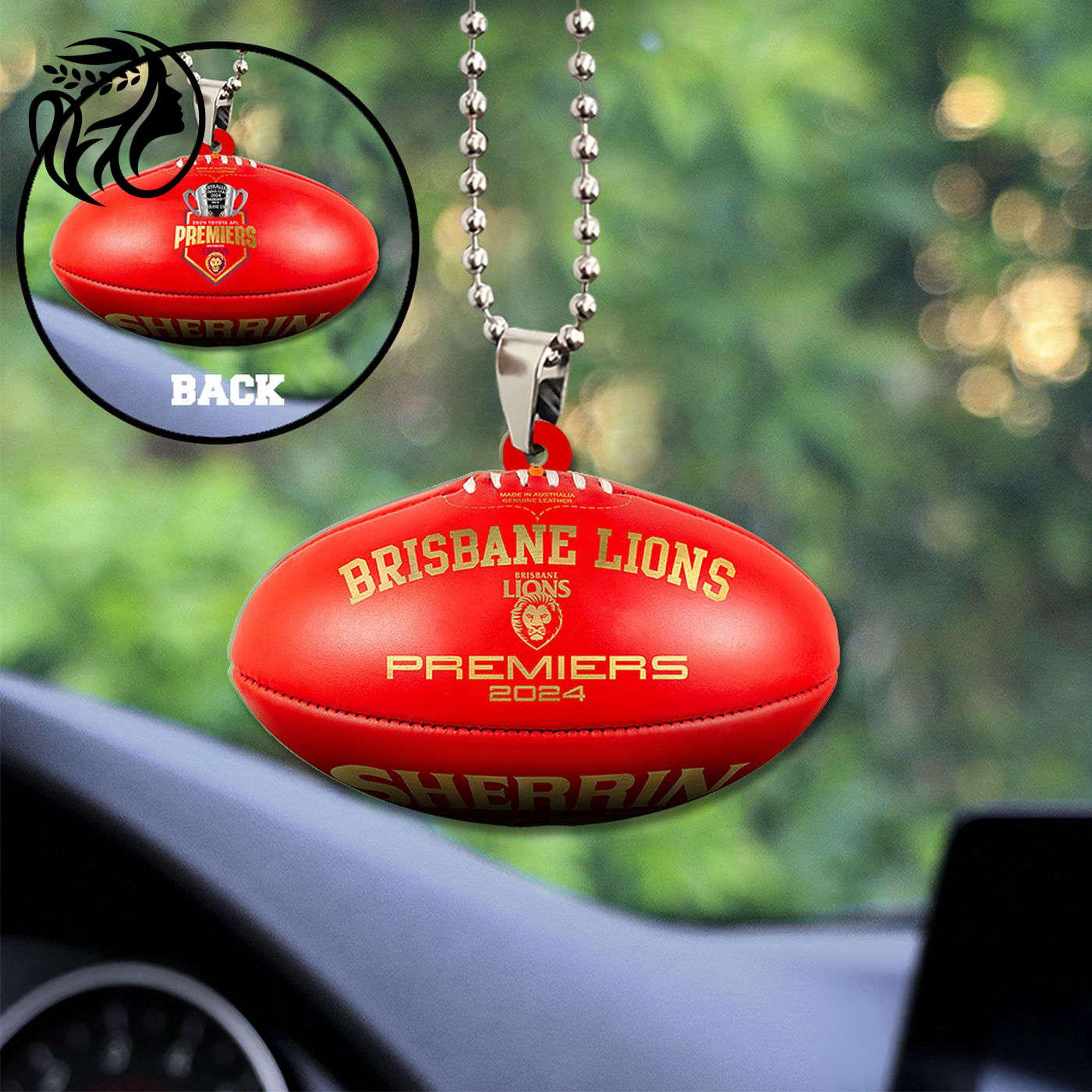 Brisbane Lions Custom Shape 2-sided Acrylic Car Ornament