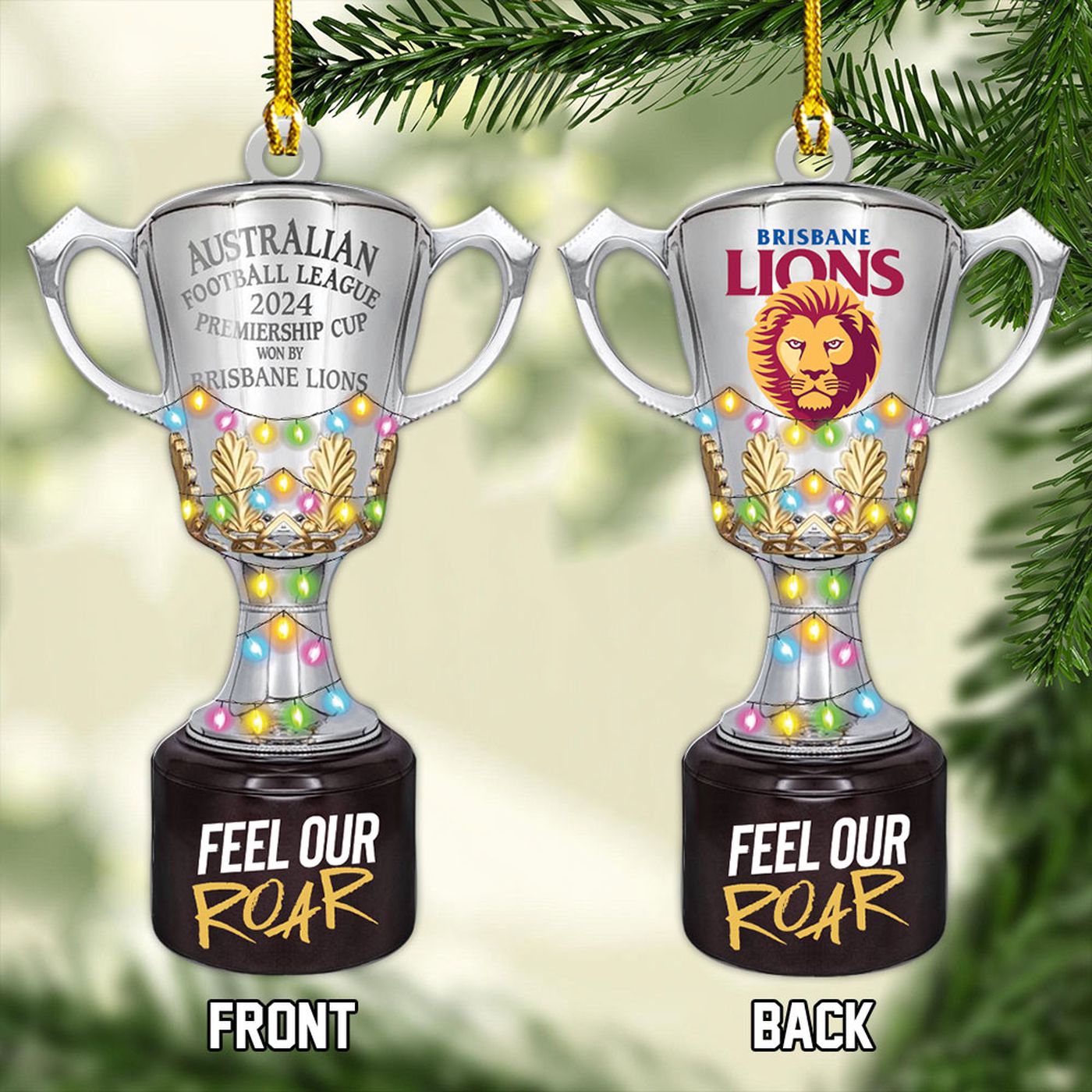 Brisbane Lions Custom Shape 2-sided Acrylic Ornament Gift
