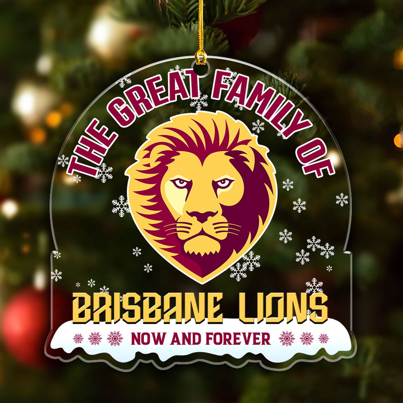 Brisbane Lions Custom Shape Clear 1-sided Acrylic Ornament Gift