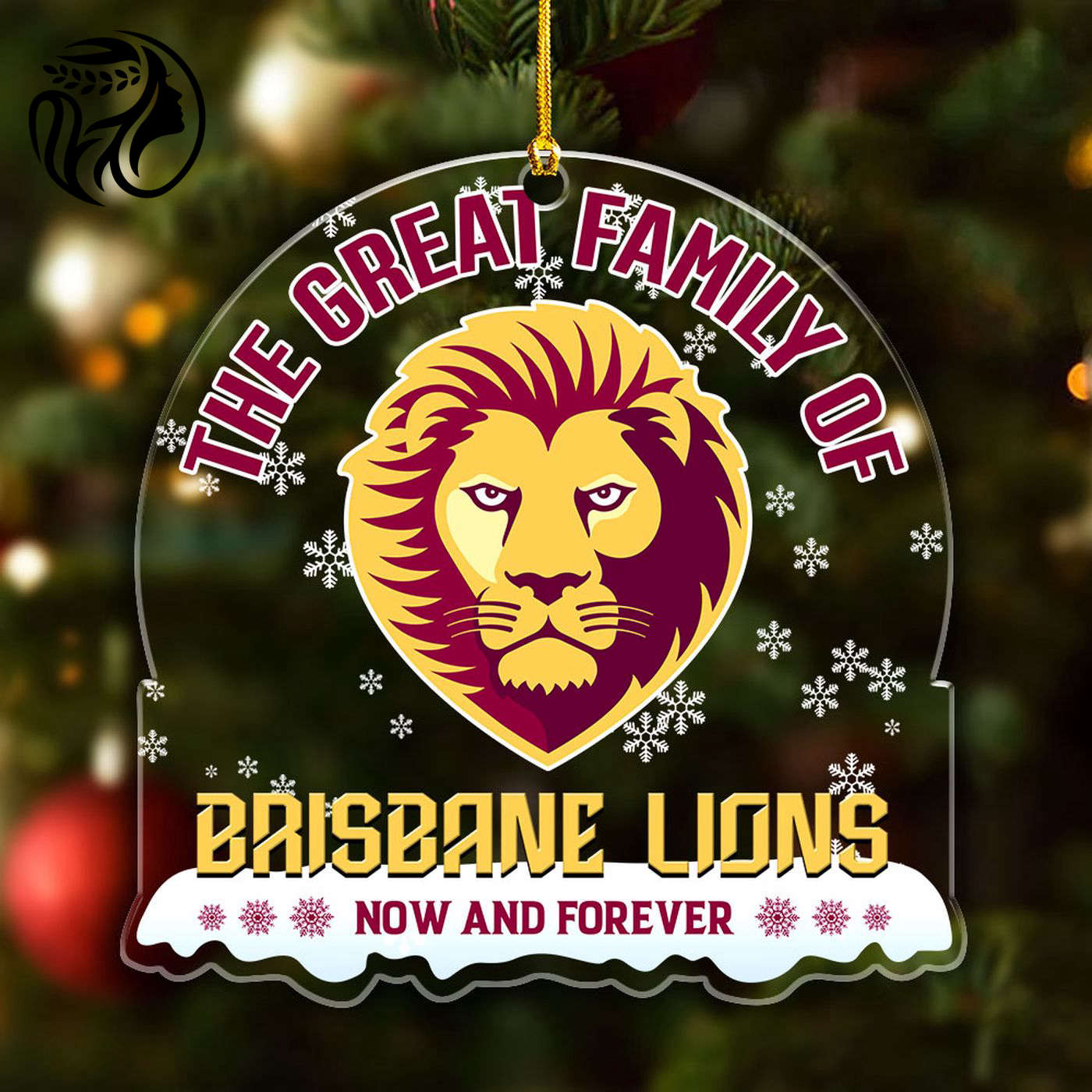 Brisbane Lions Custom Shape Clear 1-sided Acrylic Ornament Gift