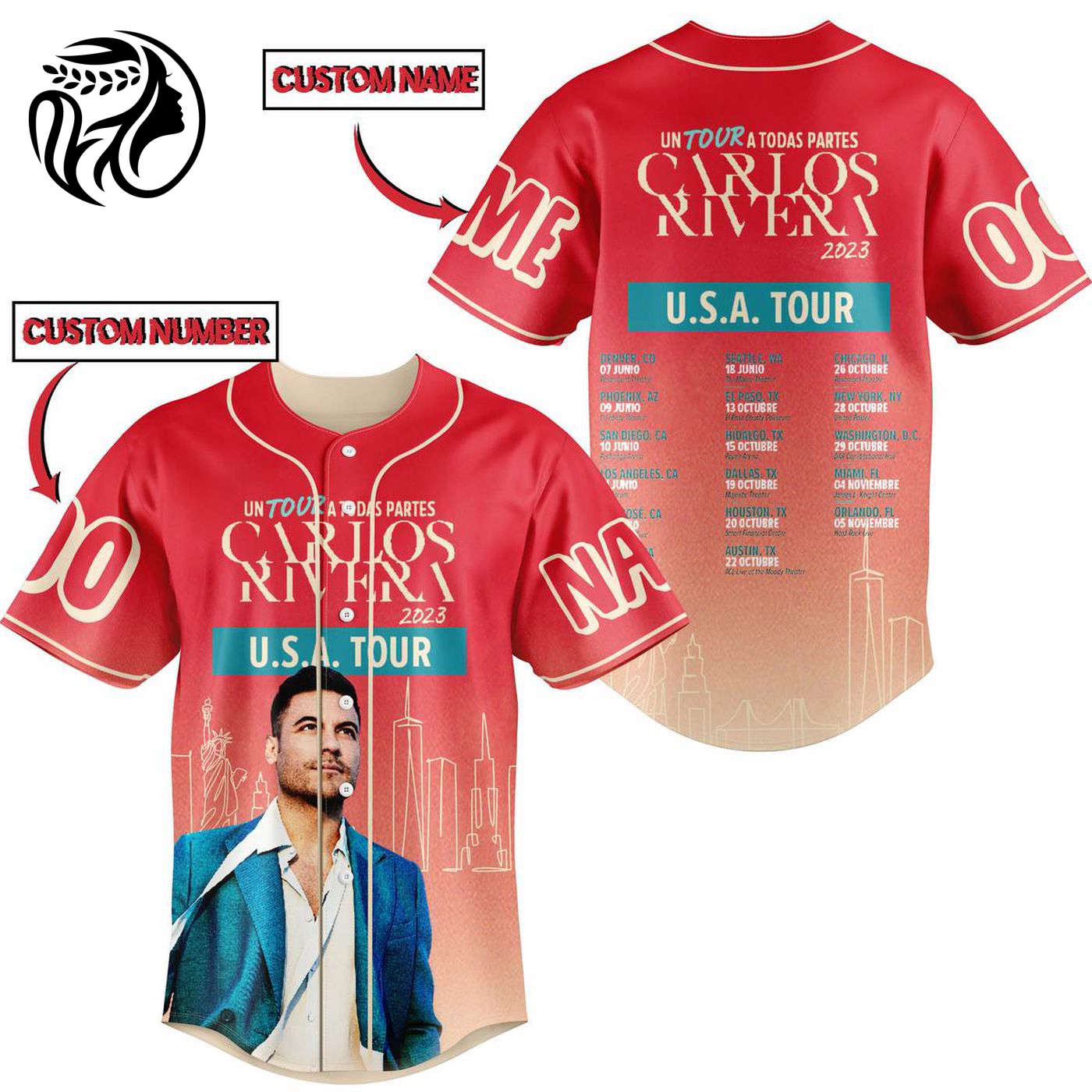 Carlos Rivera Baseball Jersey For Men Women And Kids Gift