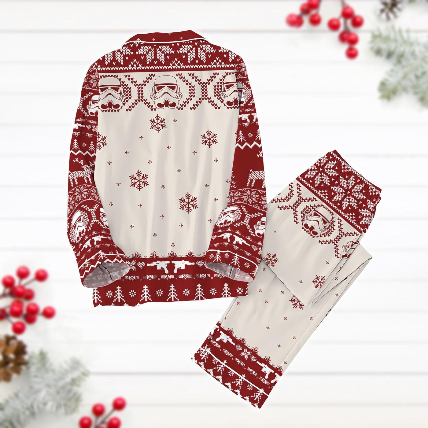 Christmas Stormtrooper Pajamas Set: Star Wars Holiday Pyjamas with Winter Patterns