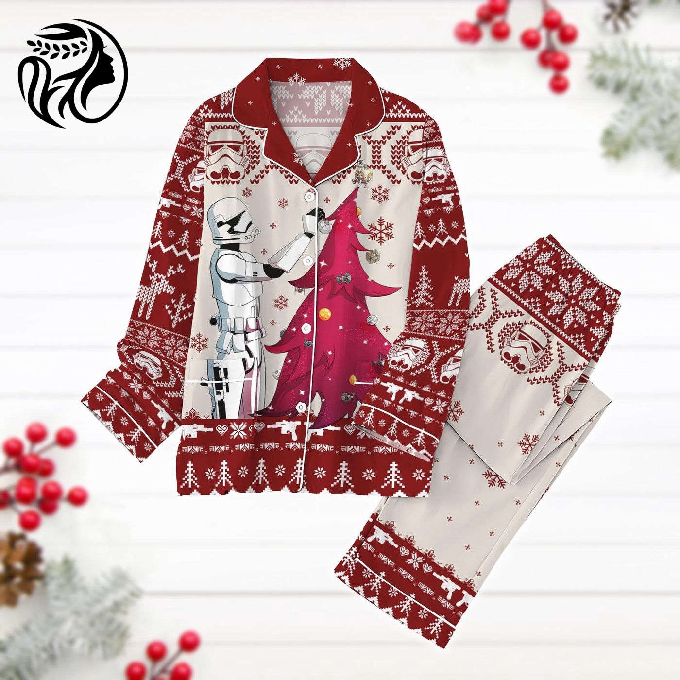 Christmas Stormtrooper Pajamas Set: Star Wars Holiday Pyjamas with Winter Patterns