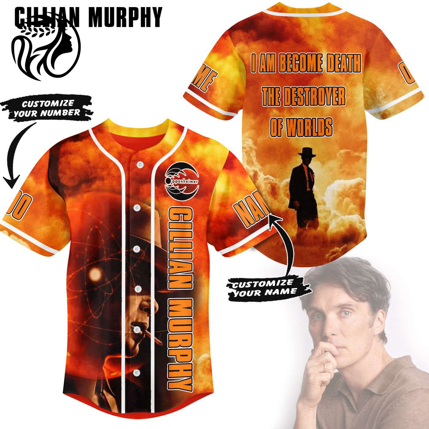 Cillian Murphy Baseball Jersey For Men Women And Kids Gift