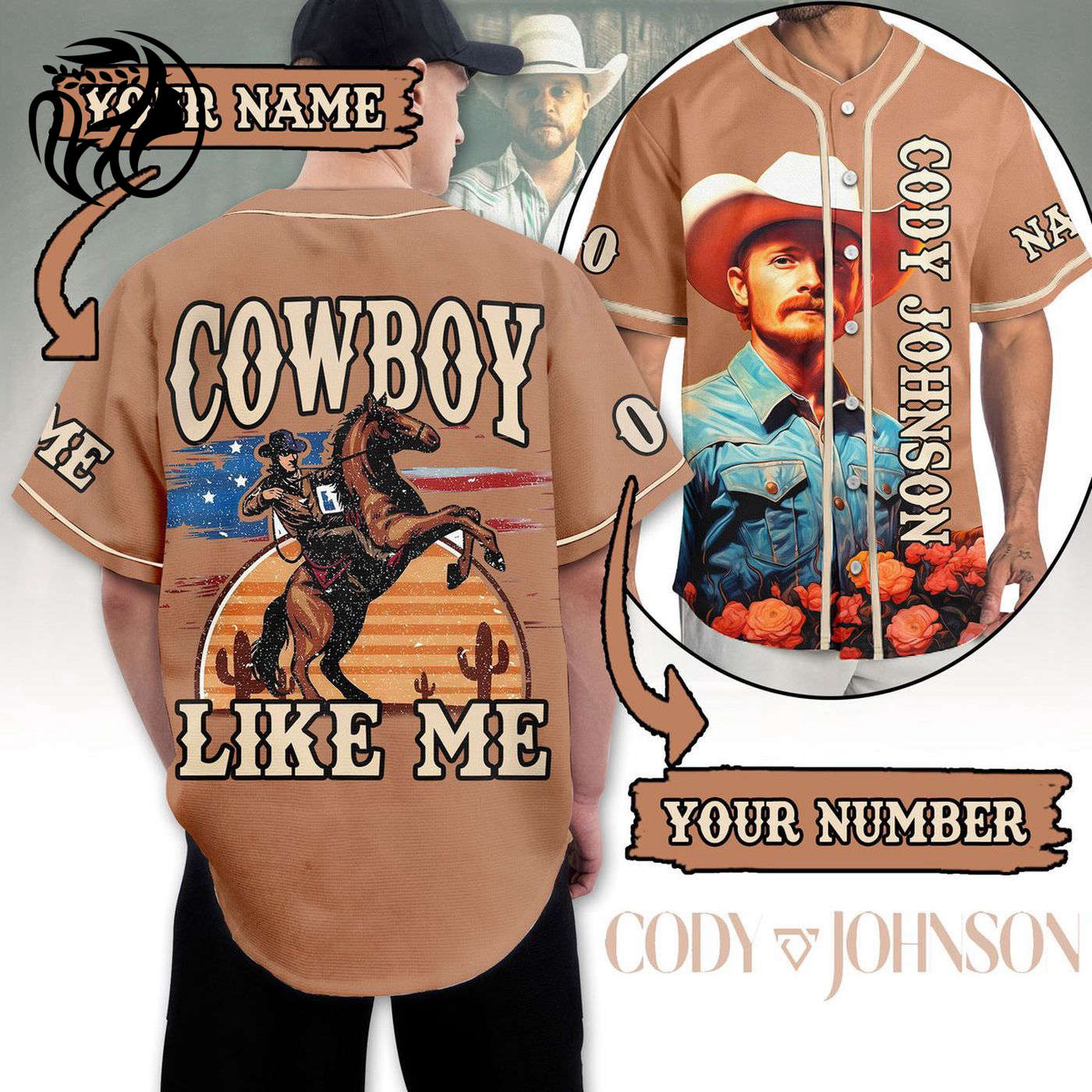 Cody Johnson Baseball Jersey For Men Women And Kids Gift