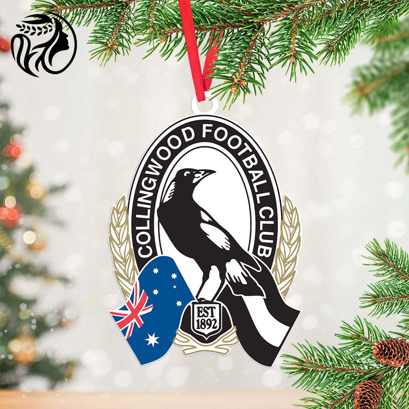 Collingwood FC 2-Side Printed Aluminium Ornament Gift