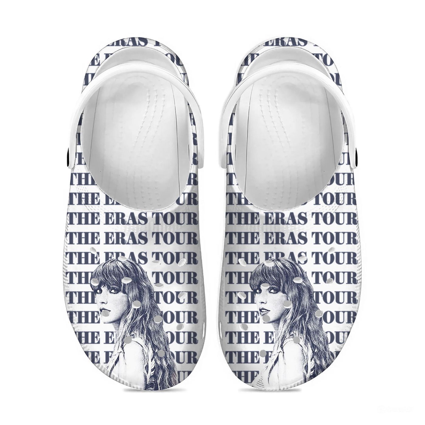 Step in Style with Taylor Swift The Eras Tour White High-sole Clogs – Comfortable & Trendy Footwear