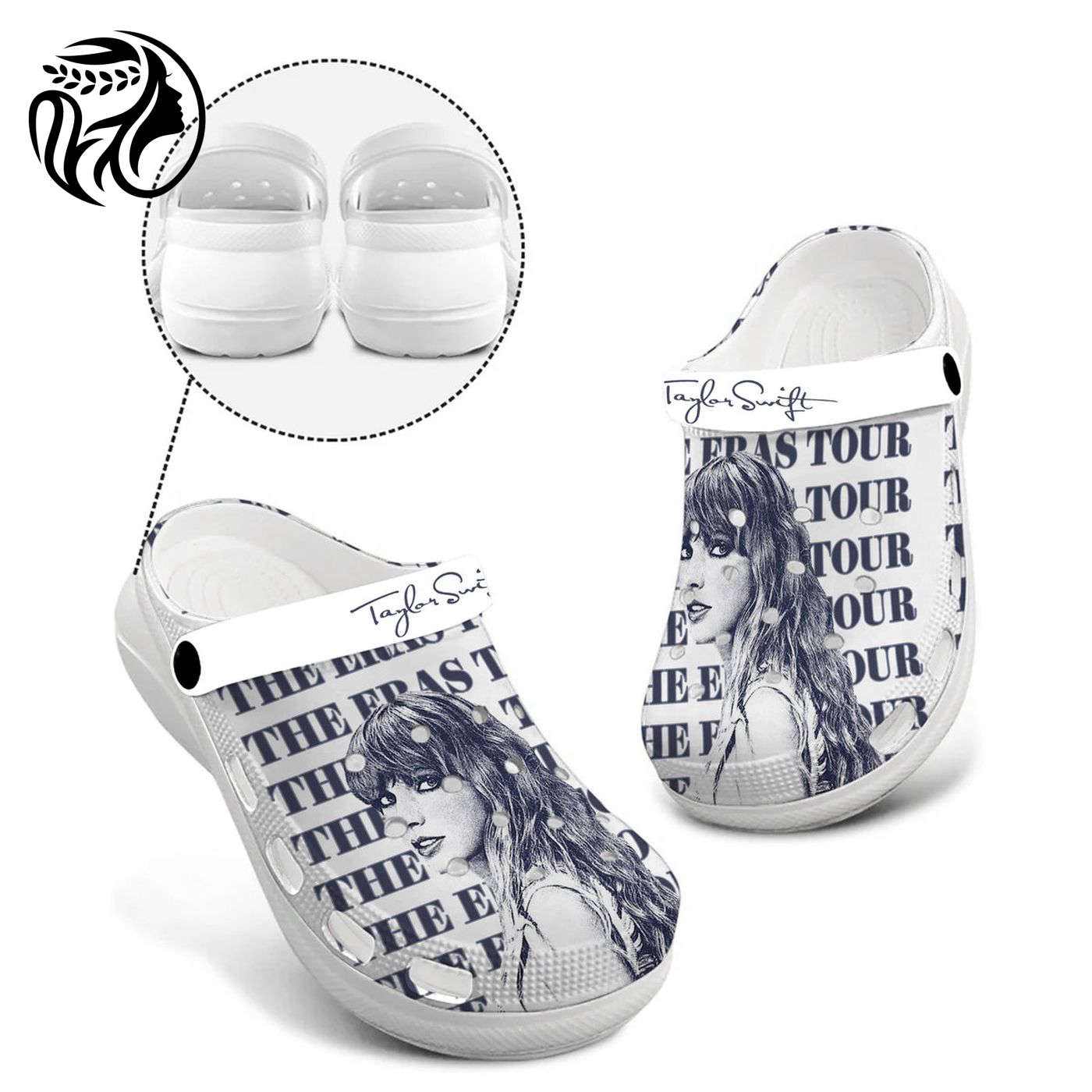 Step in Style with Taylor Swift The Eras Tour White High-sole Clogs – Comfortable & Trendy Footwear