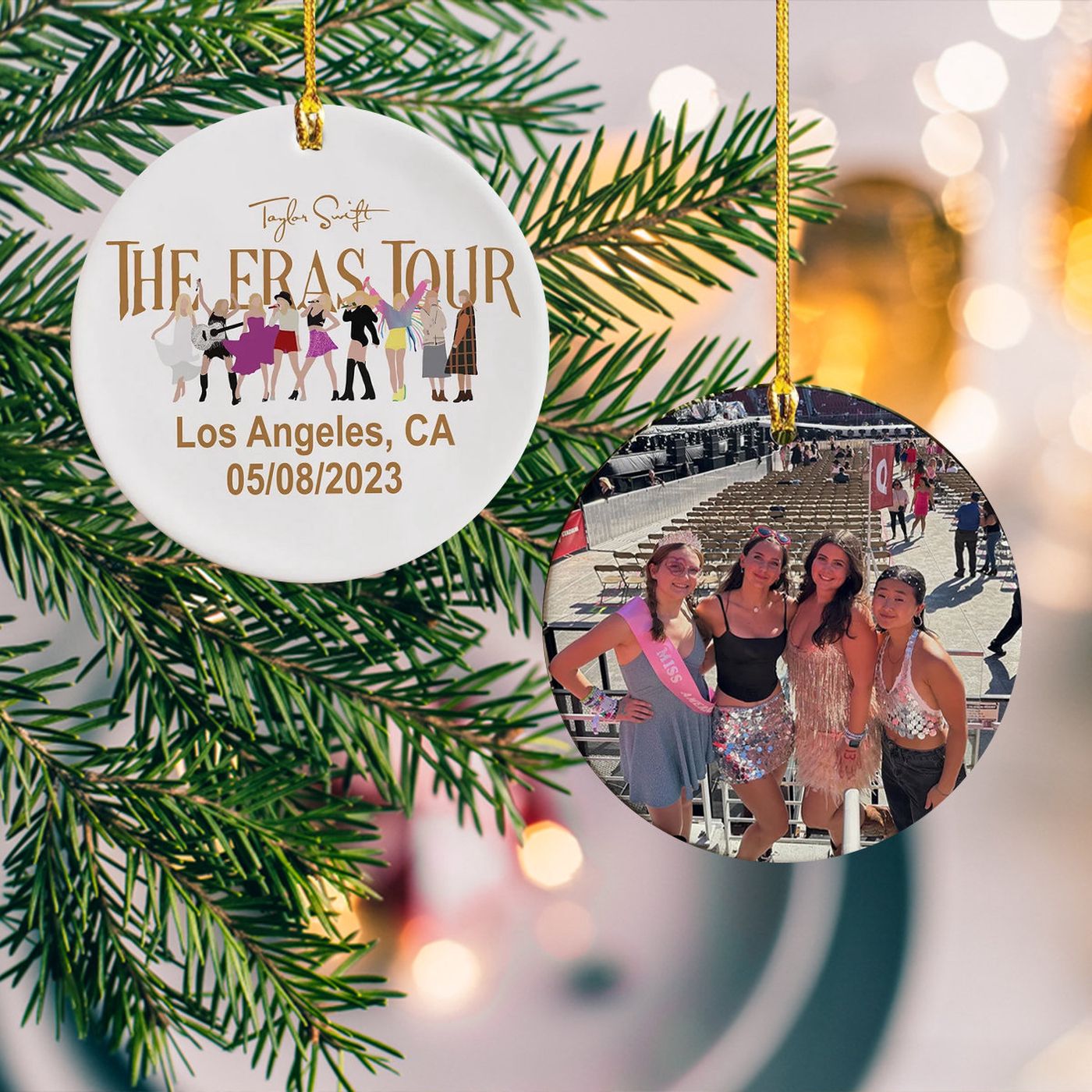 Personalized Taylor Eras Tour Christmas Ornament – Custom Ceramic Keepsake for TSwiftie Fans!