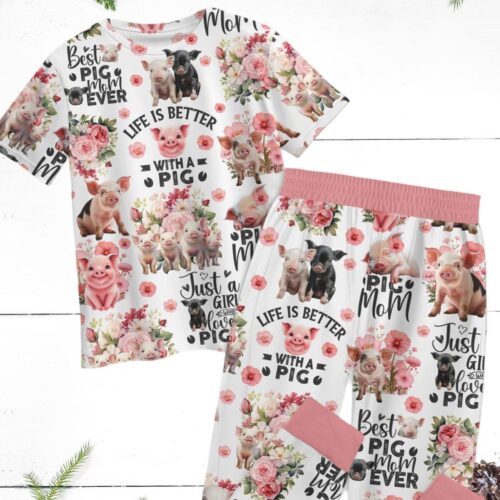 Cute Pigs Pajamas & Shirts: Funny Pig Lover Apparel for Animal Holiday & Farm Life – Christmas Pajama Set