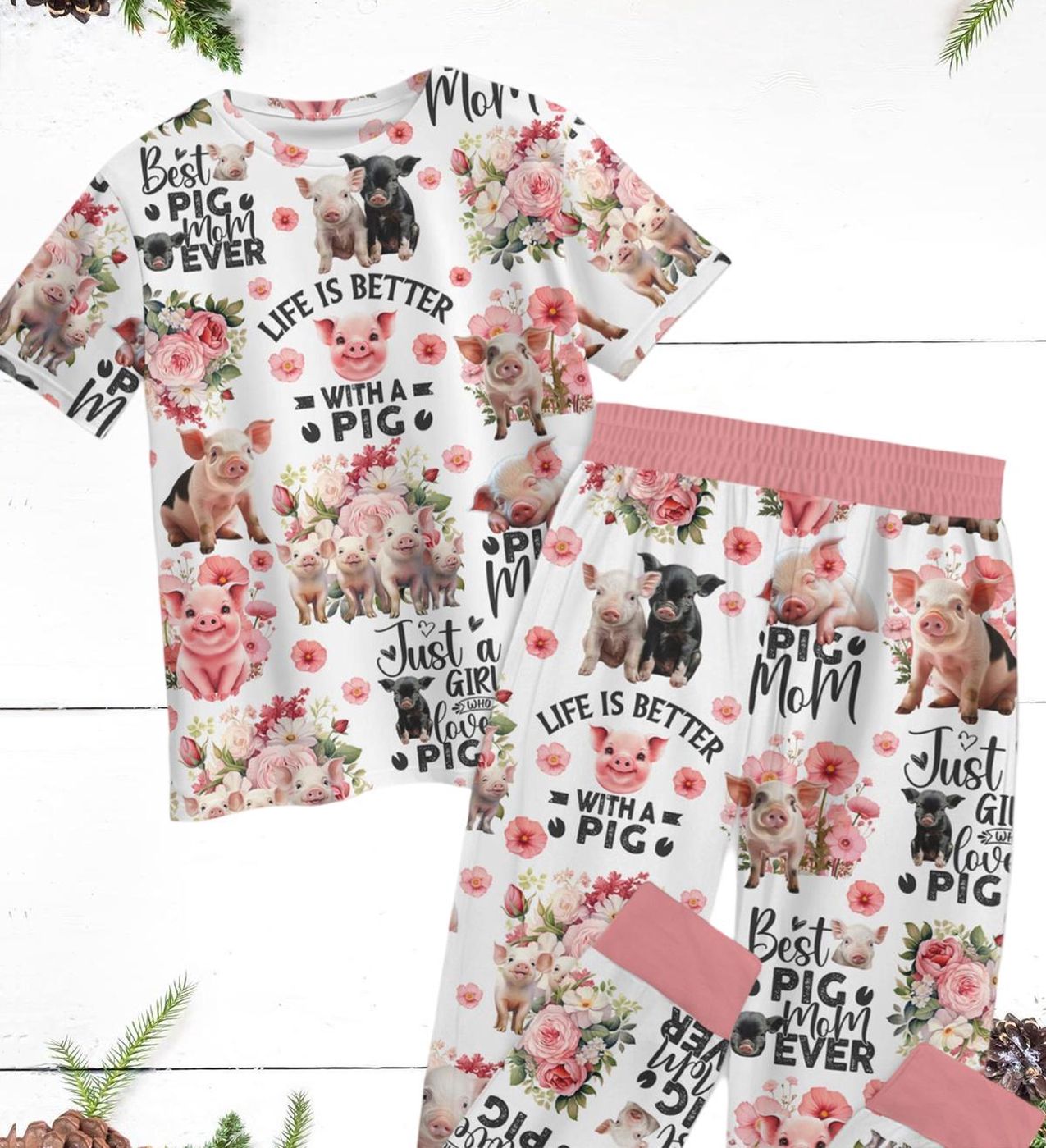 Cute Pigs Pajamas & Shirts: Funny Pig Lover Apparel for Animal Holiday & Farm Life – Christmas Pajama Set Cute Pigs Pajamas & Shirts: Funny Pig Lover Apparel for Animal Holiday & Farm Life – Christmas Pajama Set