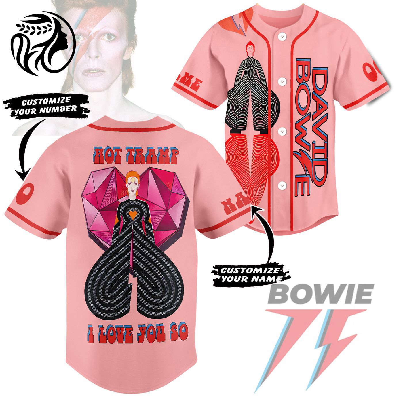 David Bowie Baseball Jersey For Men Women And Kids Gift