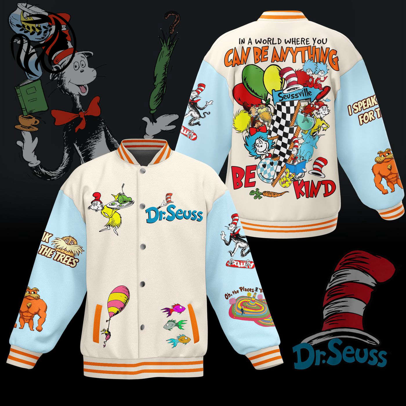 Dr Seuss New Premium Baseball Jacket Gift For Fan