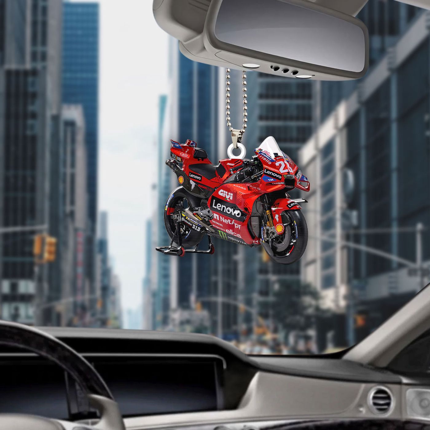Ducati Lenovo Team Custom Shape-sided Acrylic Car Ornament