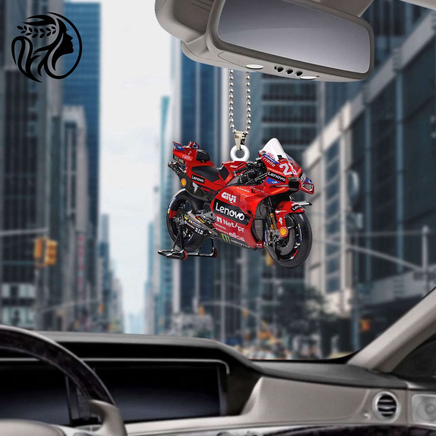 Ducati Lenovo Team Custom Shape-sided Acrylic Car Ornament