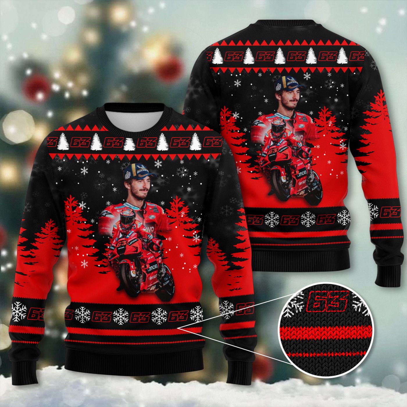 Ducati Lenovo Team x Francesco Bagnaia 3D Ugly Sweater Gift – Gift for Men Women Christmas Day