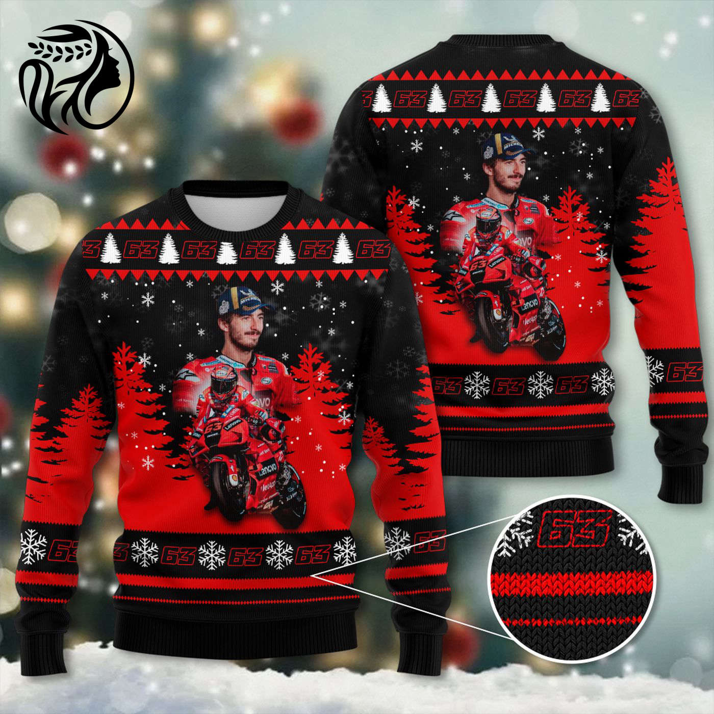 Ducati Lenovo Team x Francesco Bagnaia 3D Ugly Sweater Gift – Gift for Men Women Christmas Day